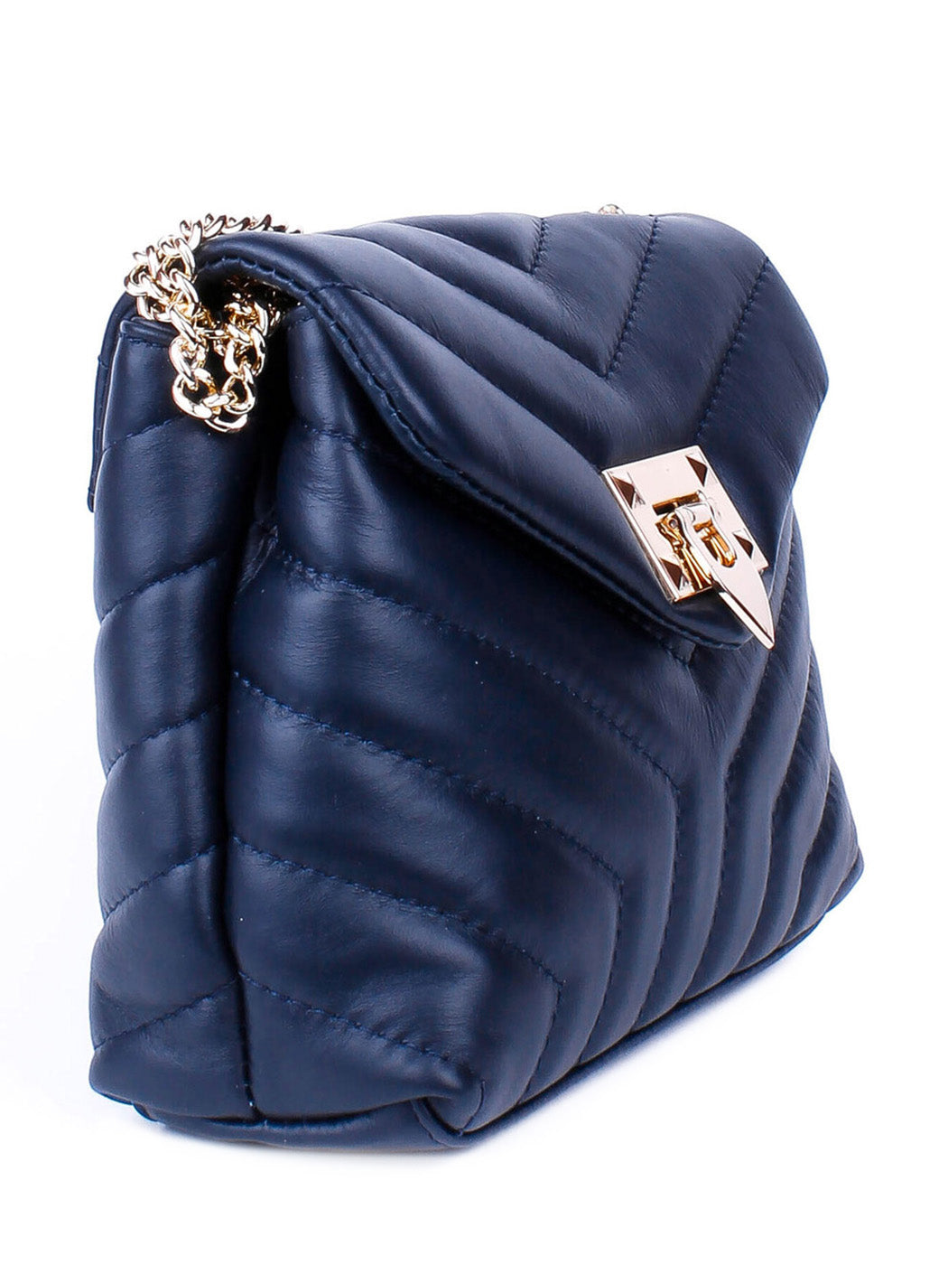 Bandolera de piel italiana Azul 5815-56-37