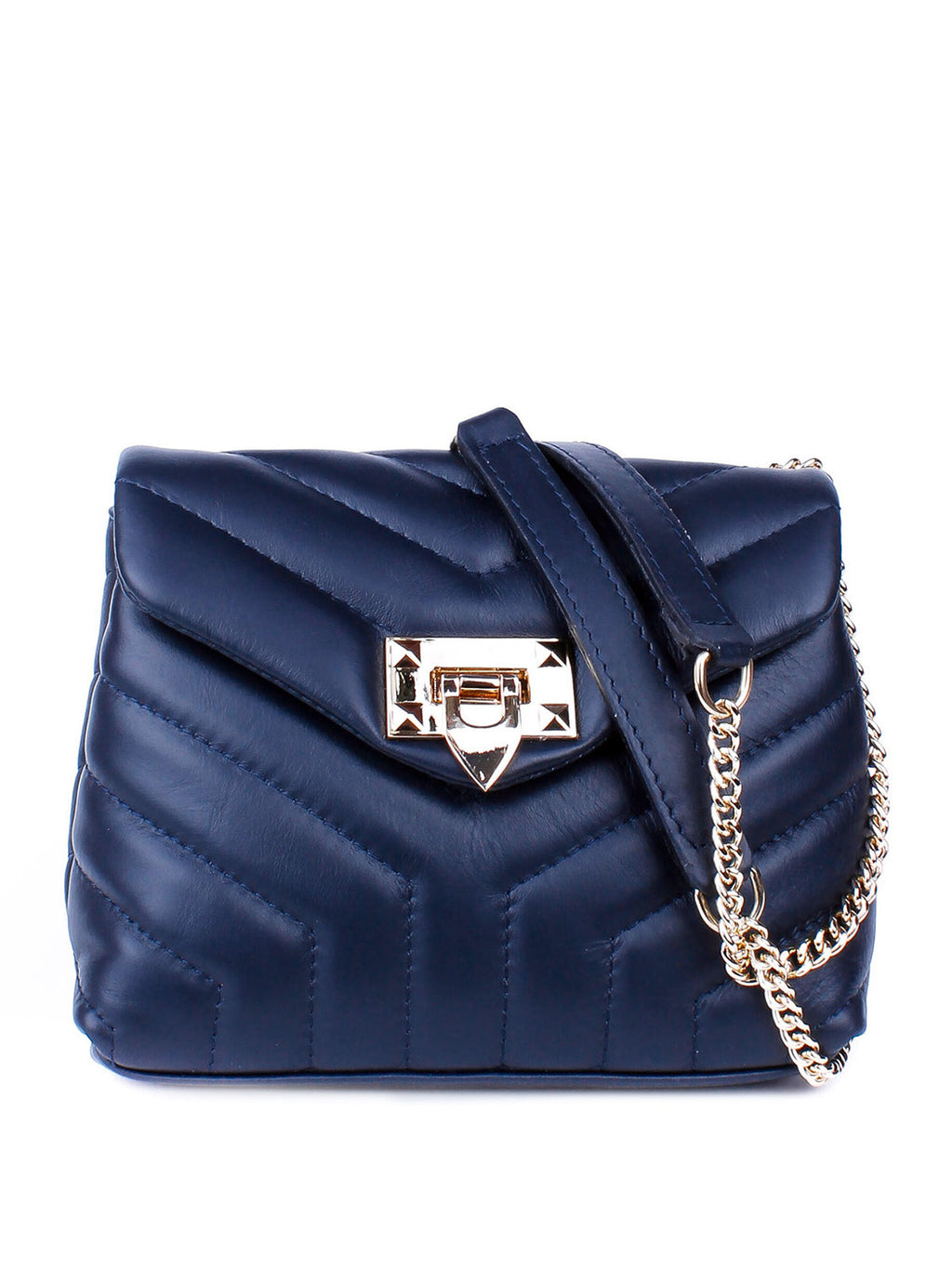 Bandolera de piel italiana Azul 5815-56-37