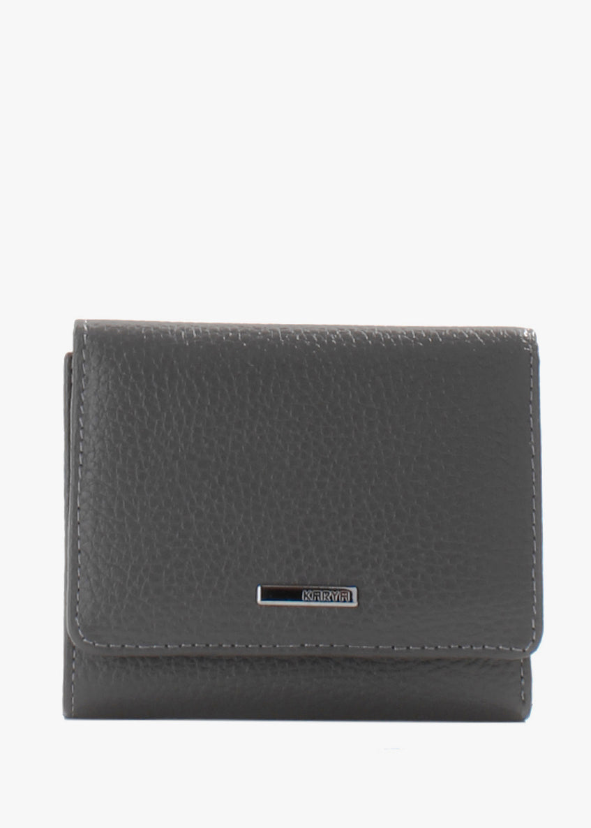 Cartera de piel italiana Gris 2021-081