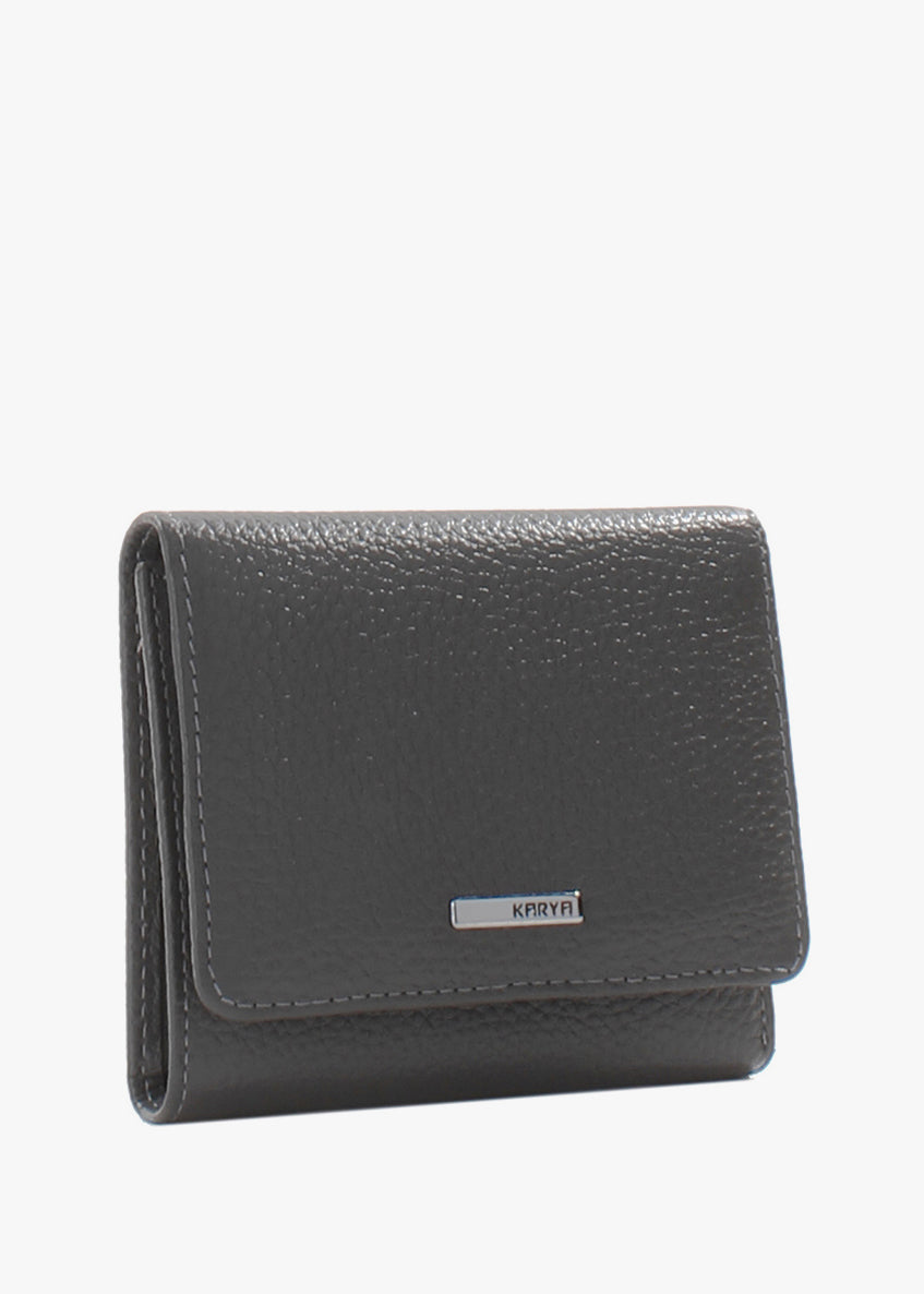 Cartera de piel italiana Gris 2021-081