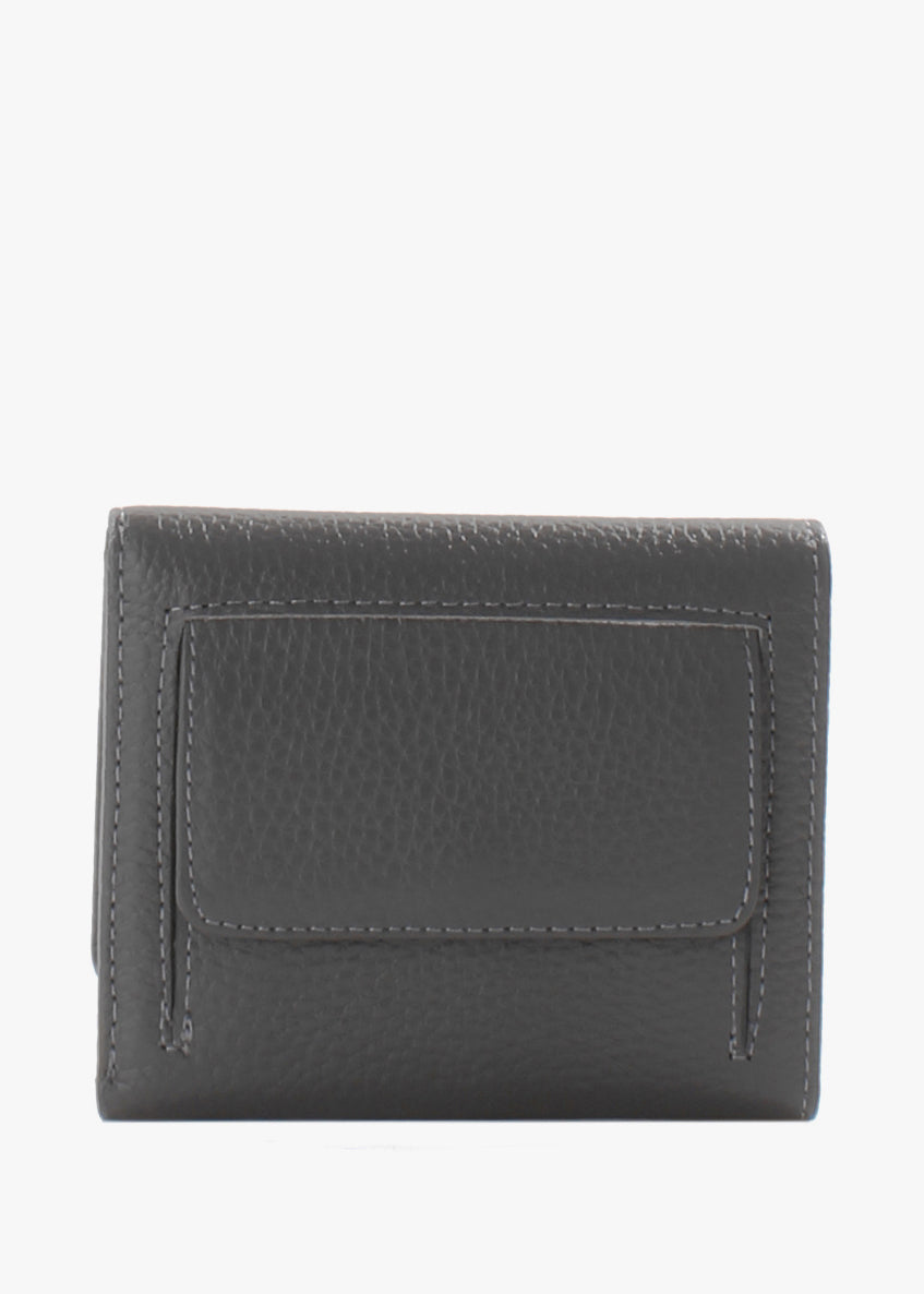 Cartera de piel italiana Gris 2021-081