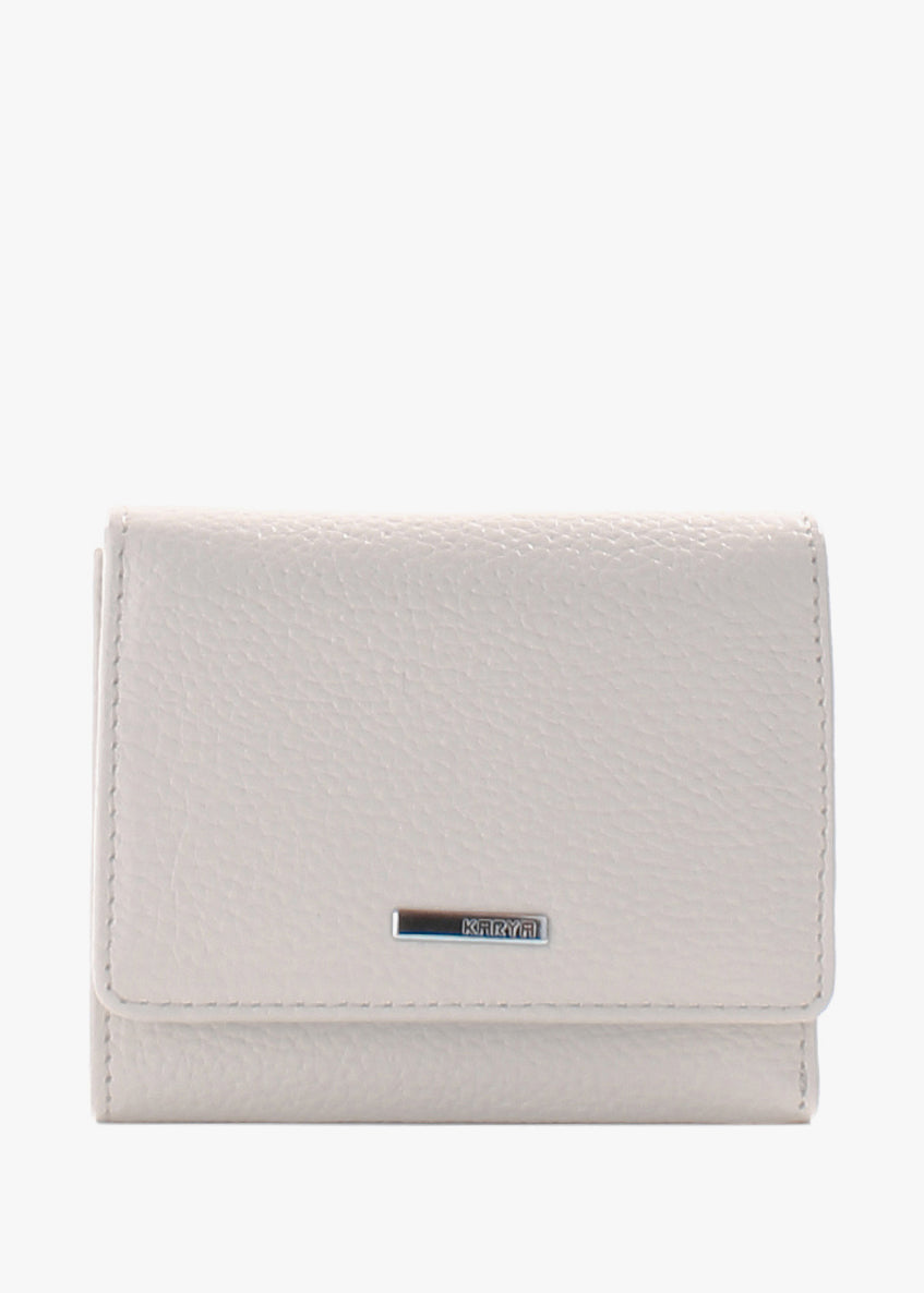 Cartera de piel italiana Beige 2021-13