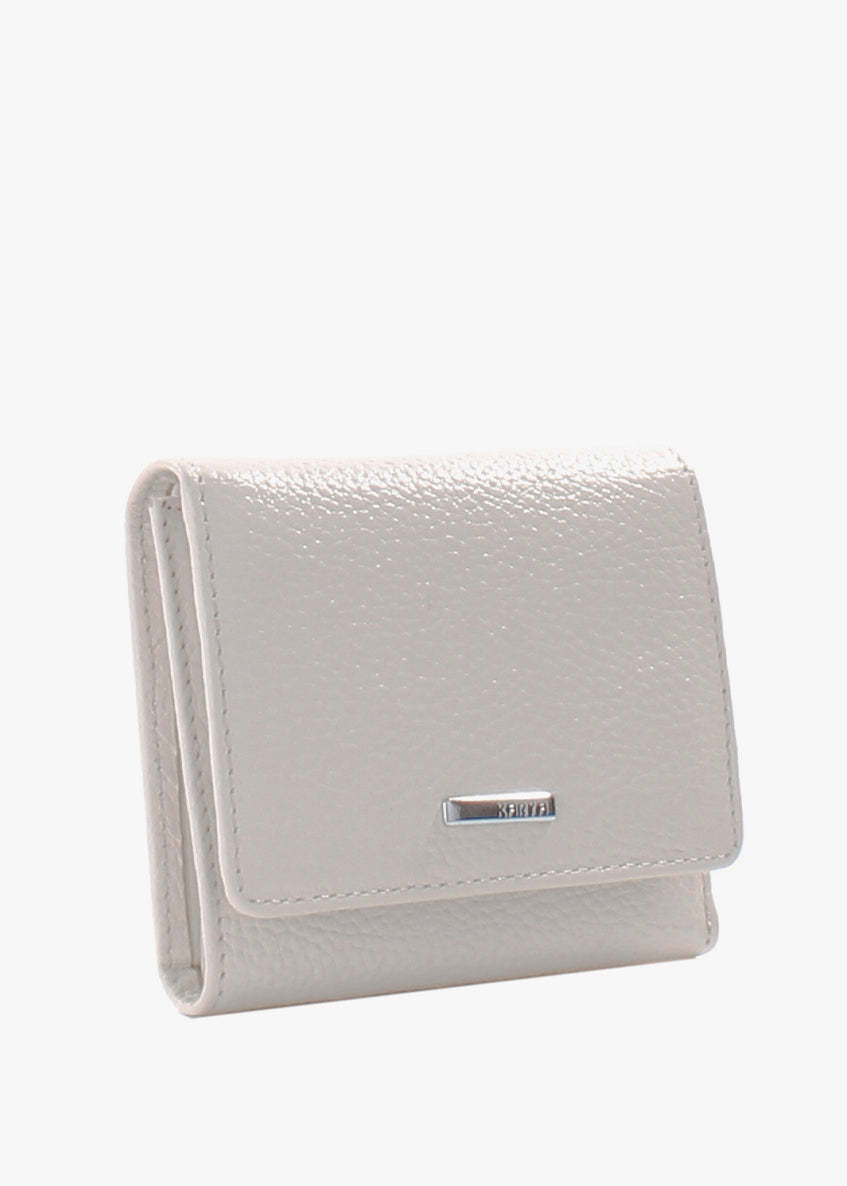 Cartera de piel italiana Beige 2021-13