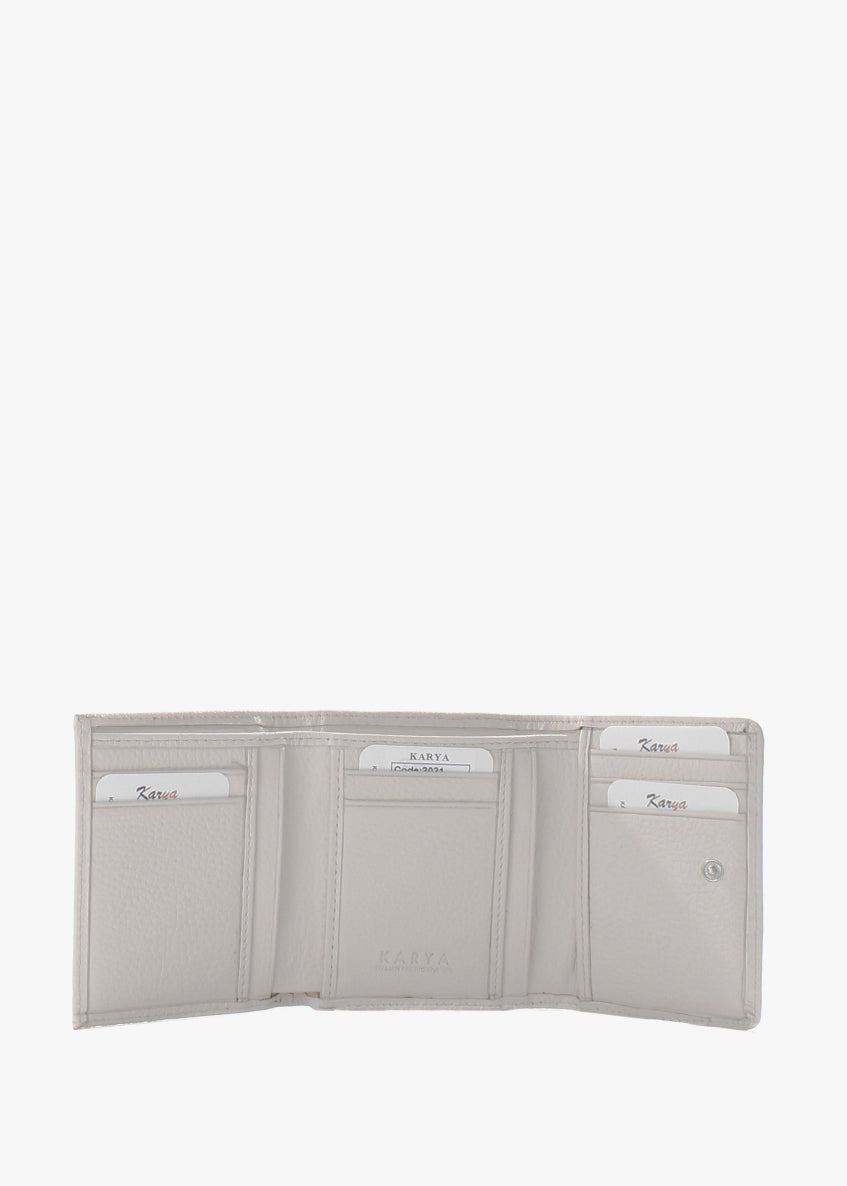 Cartera de piel italiana Beige 2021-13