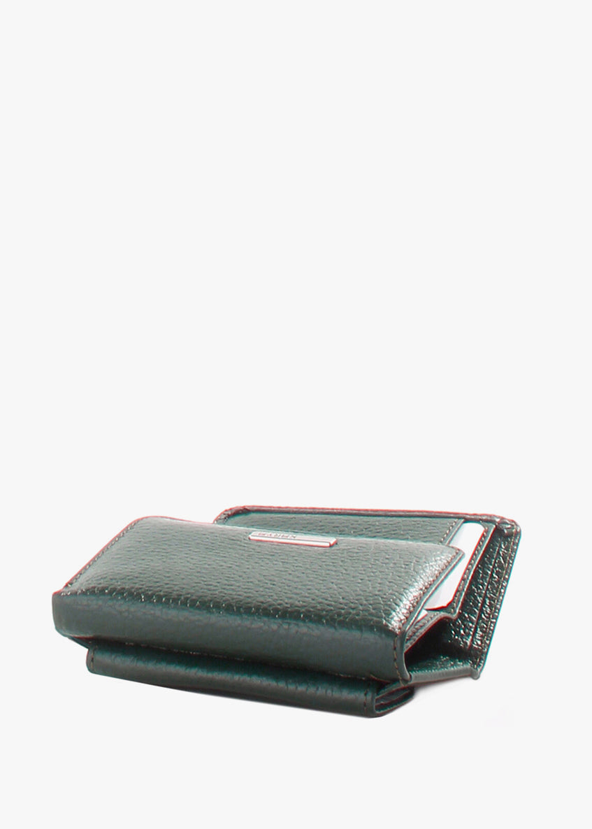 Cartera de piel italiana Verde 0038-030