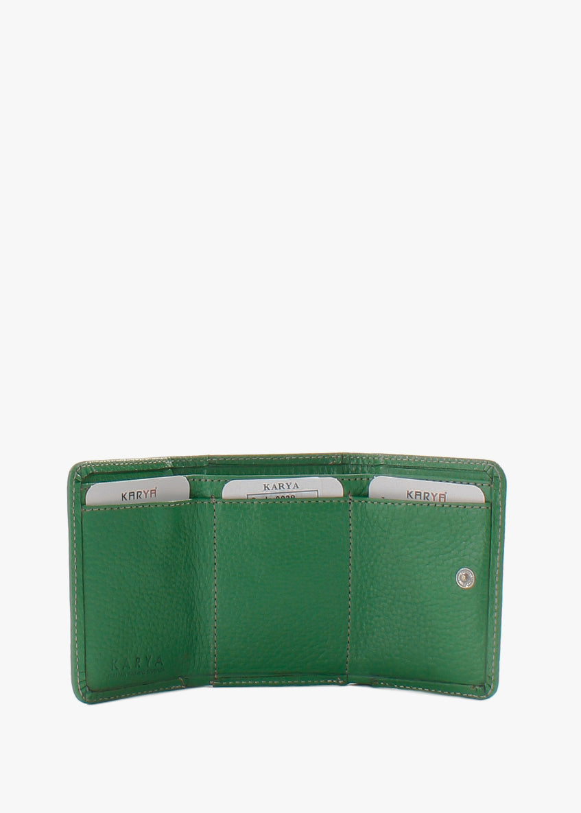 Cartera de piel italiana Verde 0038-104