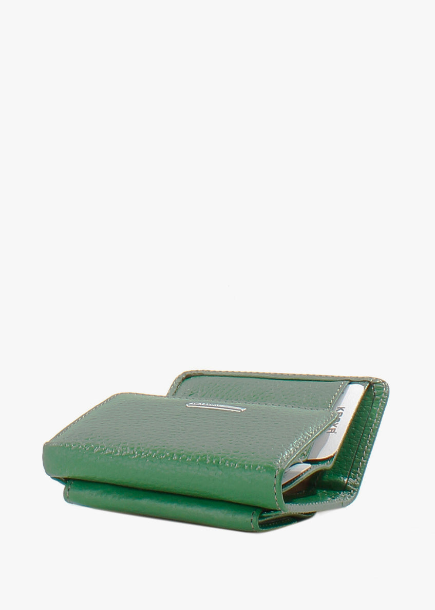Cartera de piel italiana Verde 0038-104