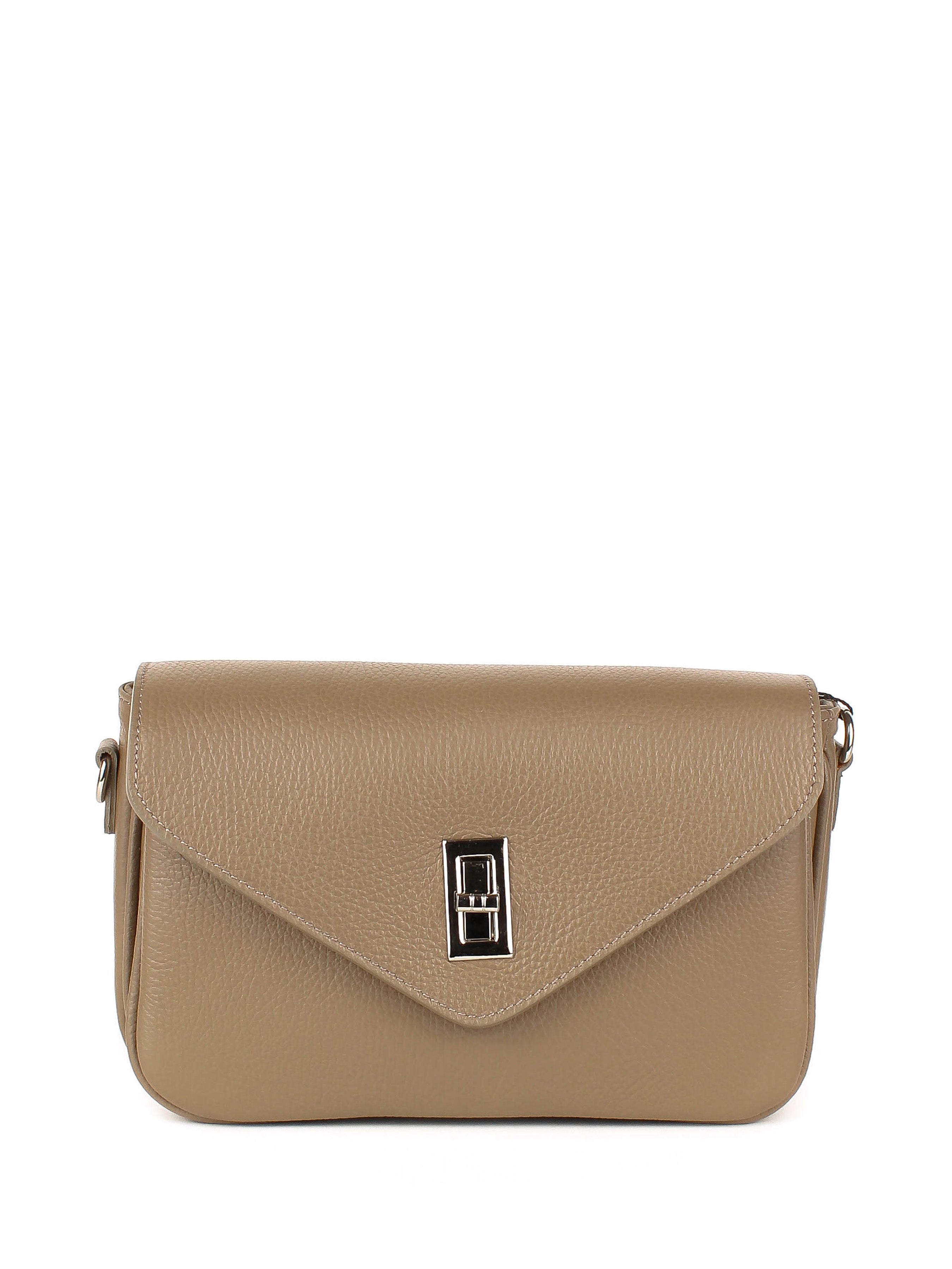 Bandolera de piel italiana Gris, Marrón 3155-104-32