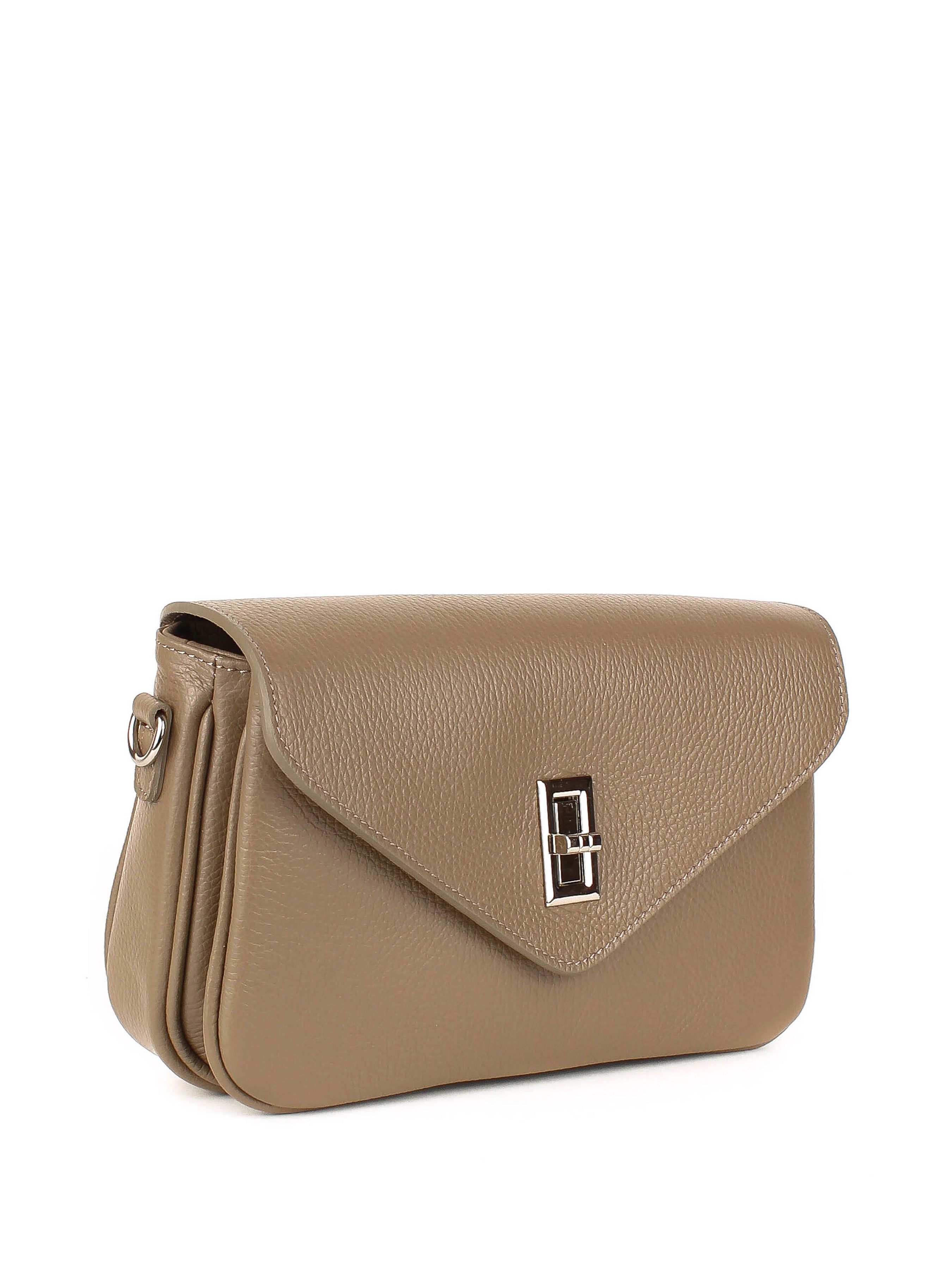 Bandolera de piel italiana Gris, Marrón 3155-104-32