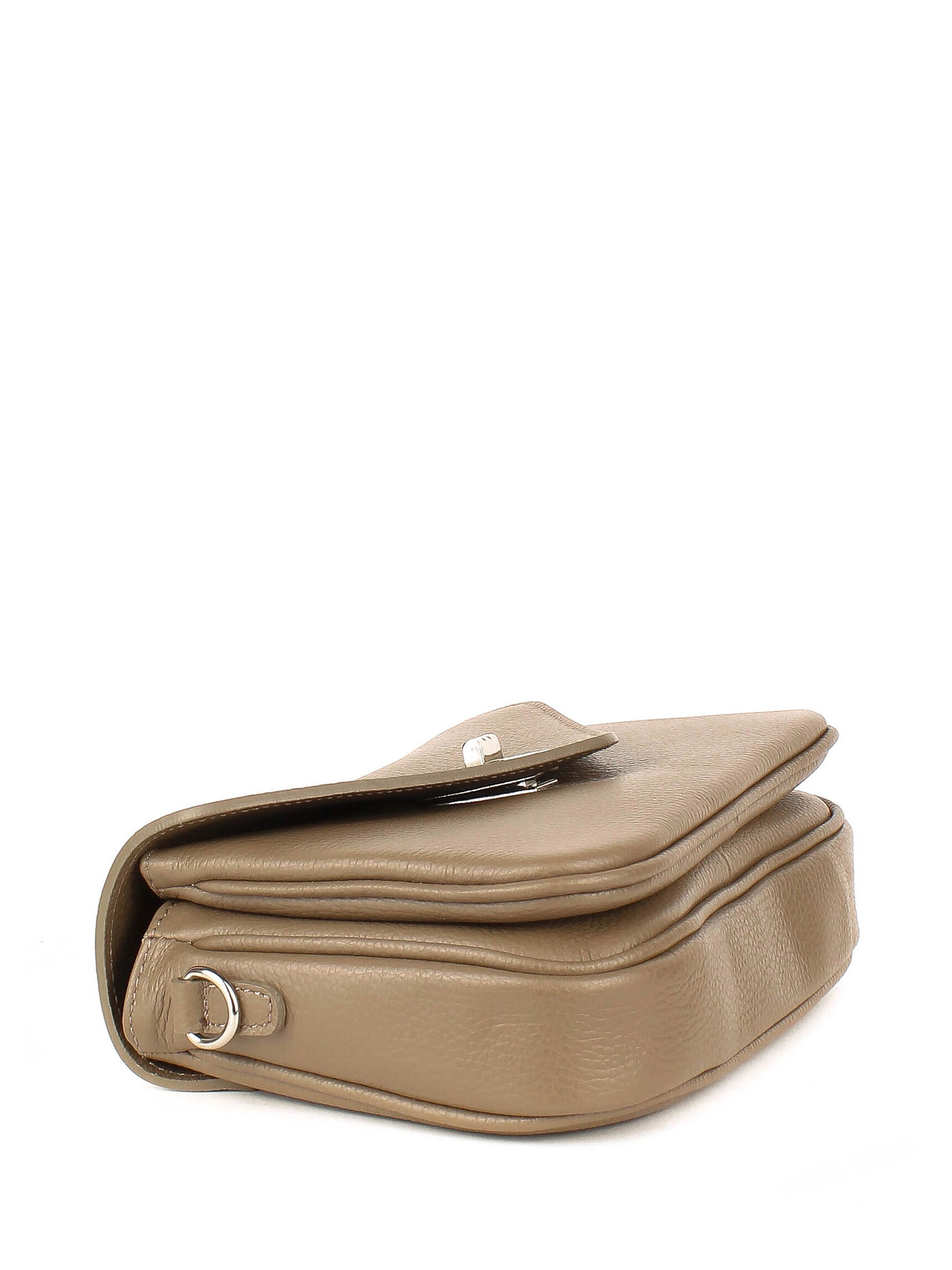 Bandolera de piel italiana Gris, Marrón 3155-104-32