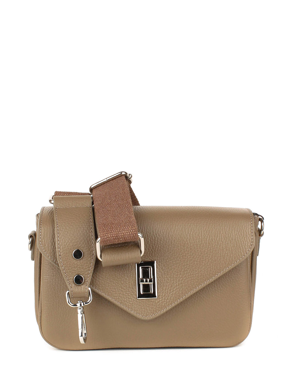 Bandolera de piel italiana Gris, Marrón 3155-104-32