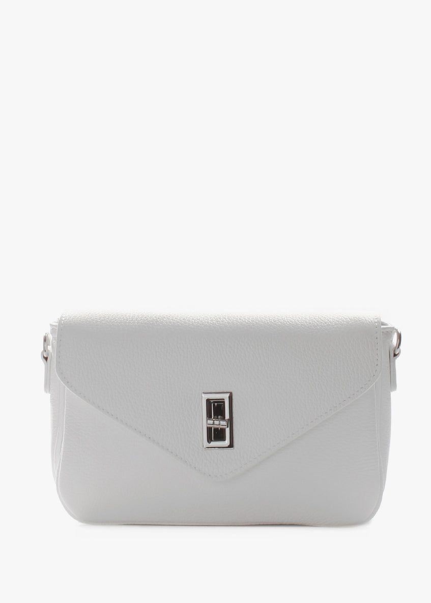 Bandolera de piel italiana Blanco 3155-16-32