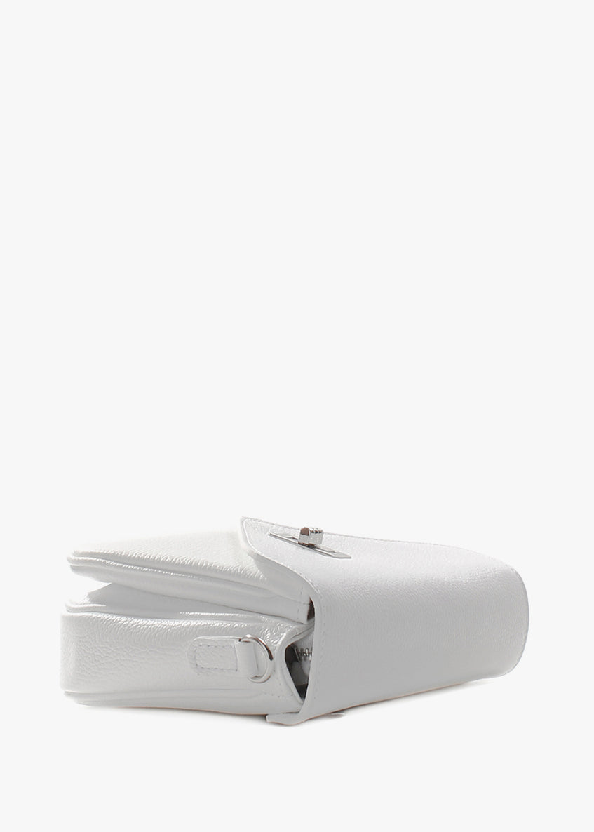 Bandolera de piel italiana Blanco 3155-16-32