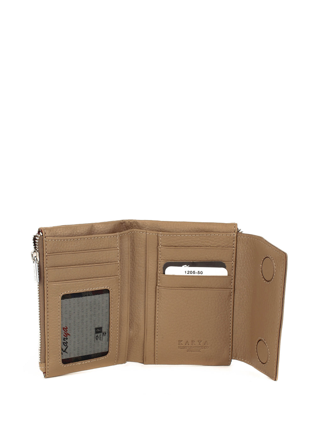 Cartera de piel italiana Gris 1205-50