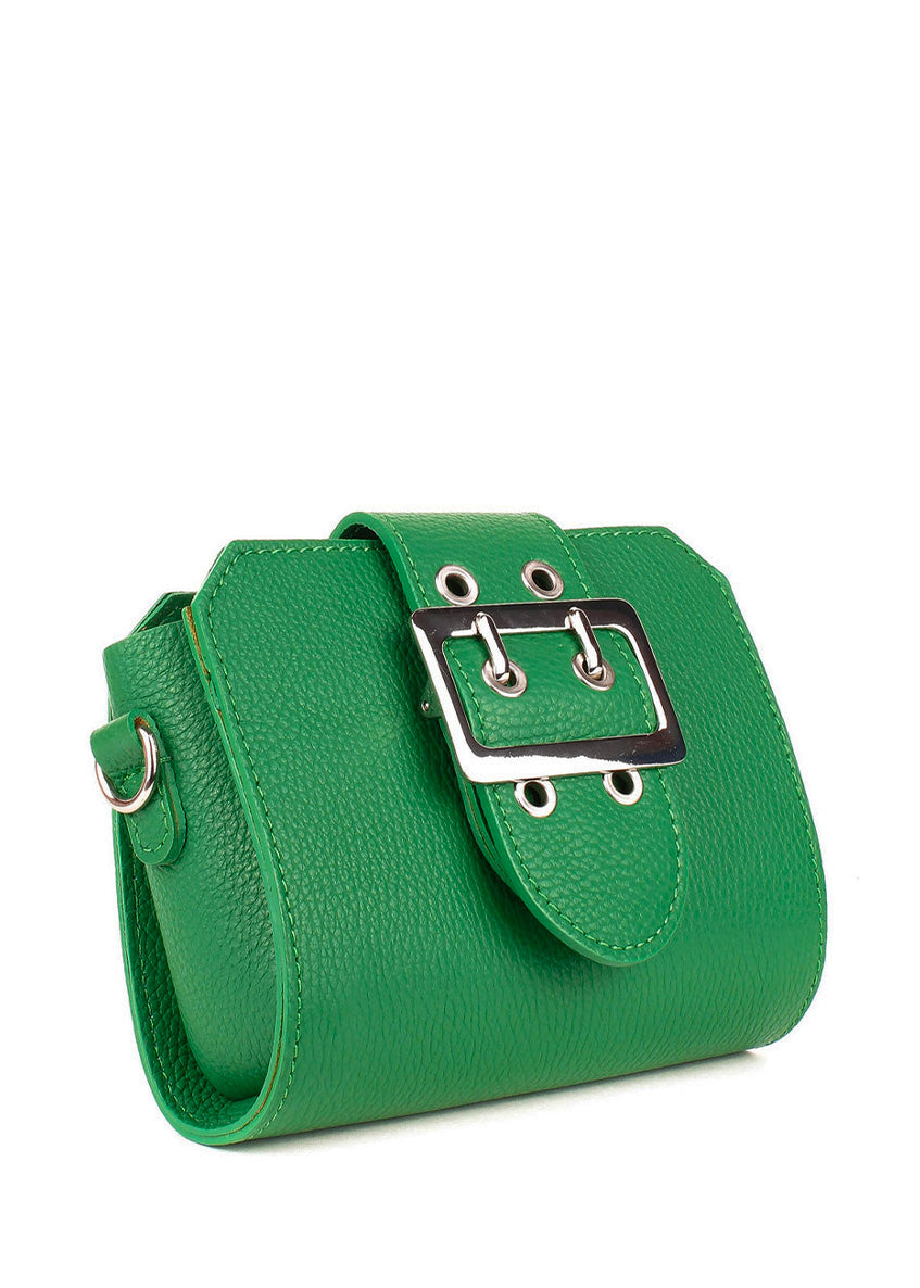 Bandolera de piel italiana Verde 2170-08-32