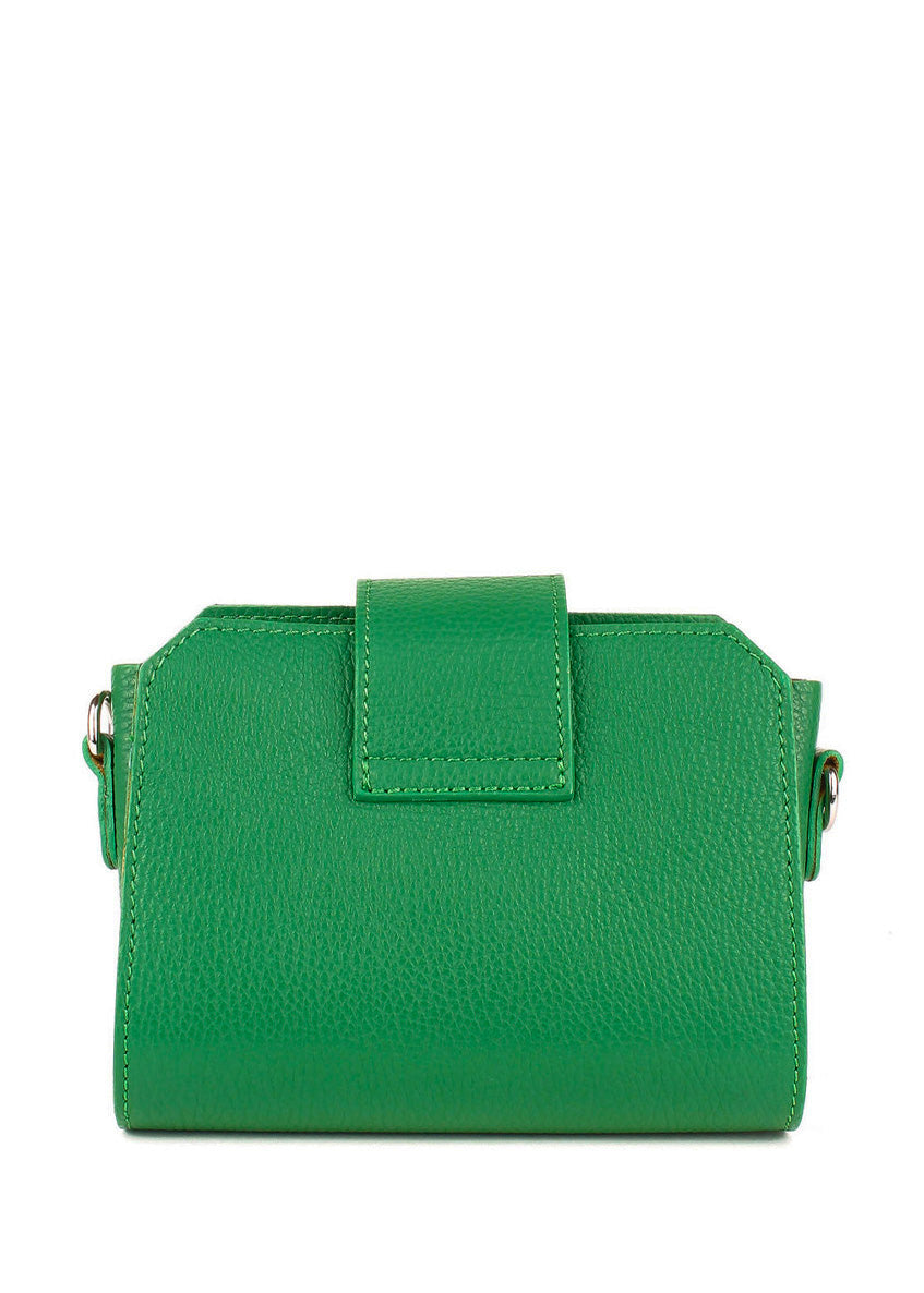 Bandolera de piel italiana Verde 2170-08-32