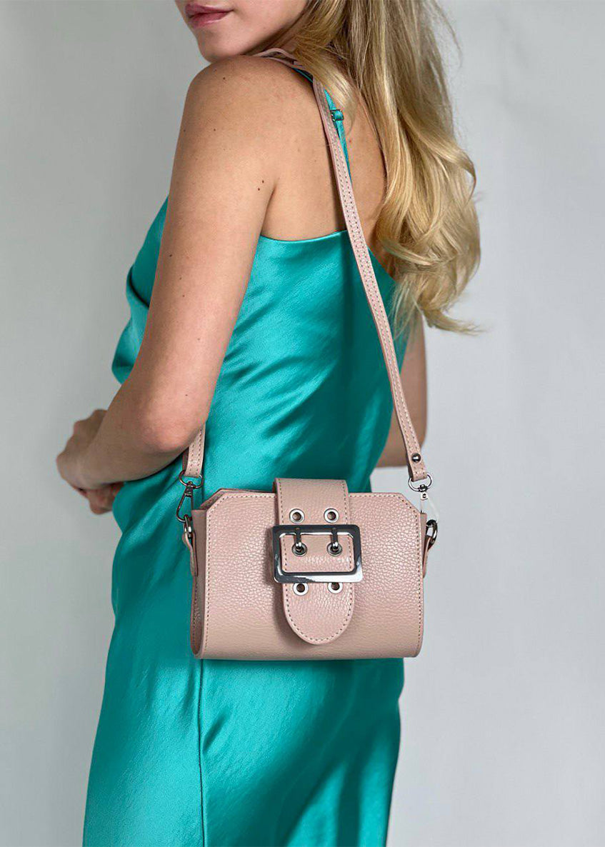 Bandolera de piel italiana Gris 2170-52-32