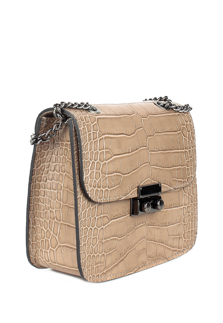 Bandolera de piel italiana Gris 2414-52-36