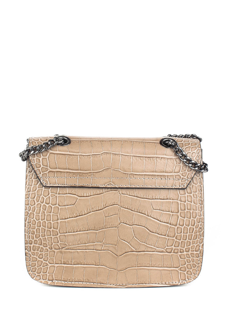 Bandolera de piel italiana Gris 2414-52-36