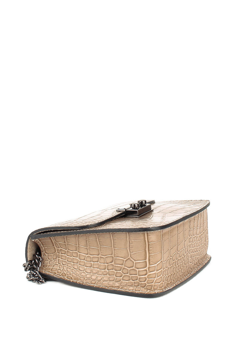 Bandolera de piel italiana Gris 2414-52-36