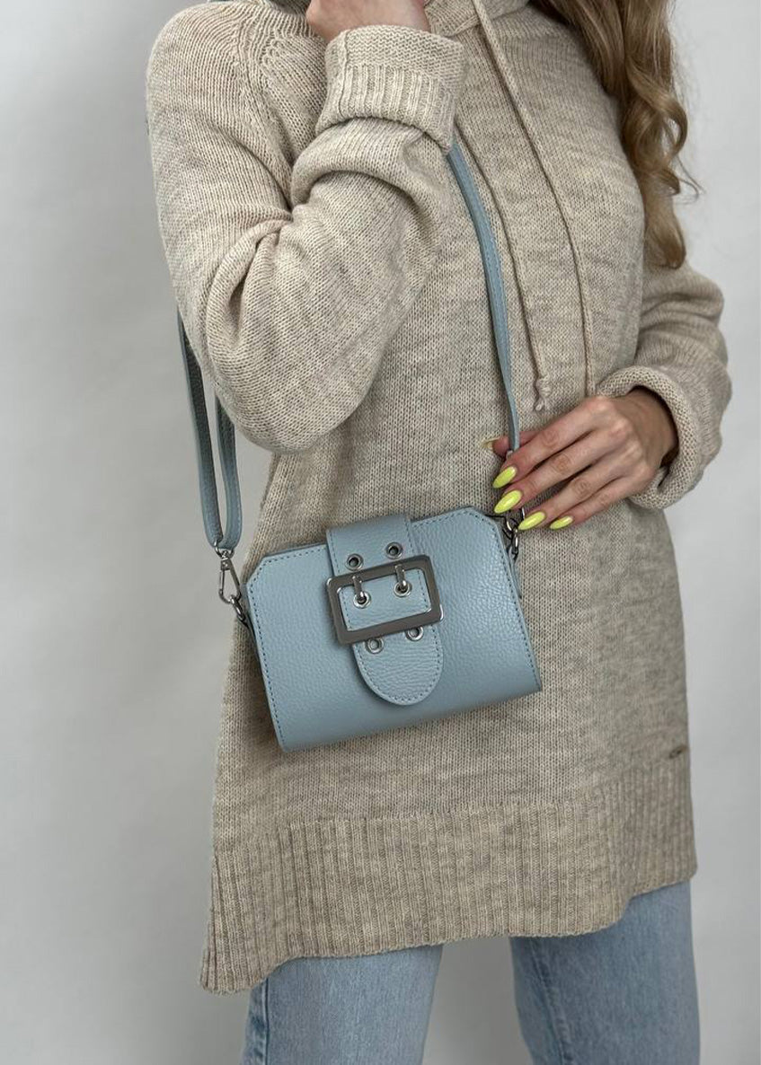 Bandolera de piel italiana Блакитний 2170-17-32