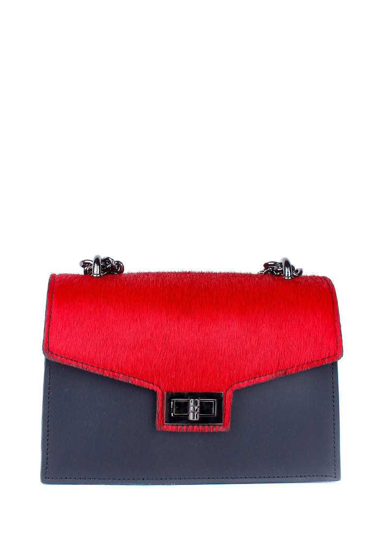 Bandolera de piel italiana Negro 3940-0512-151