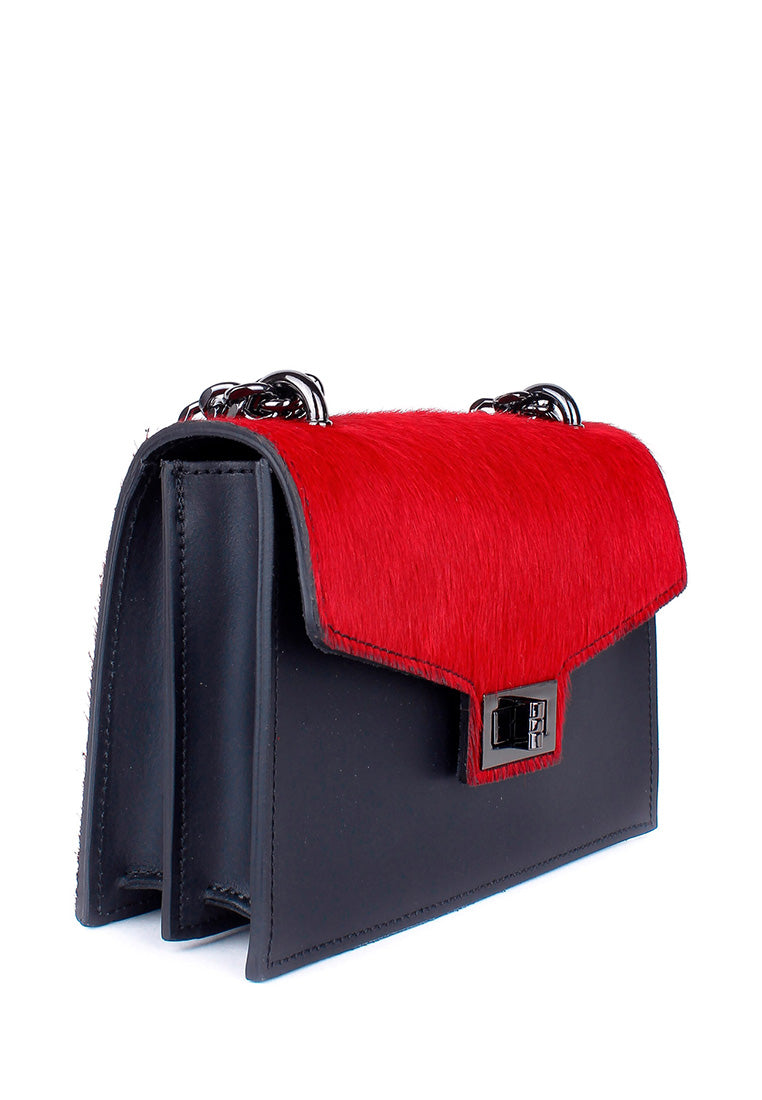 Bandolera de piel italiana Negro 3940-0512-151