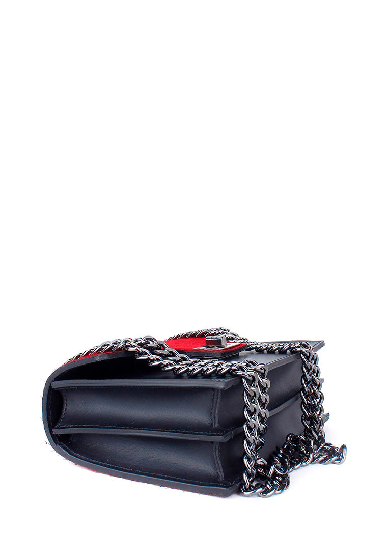 Bandolera de piel italiana Negro 3940-0512-151