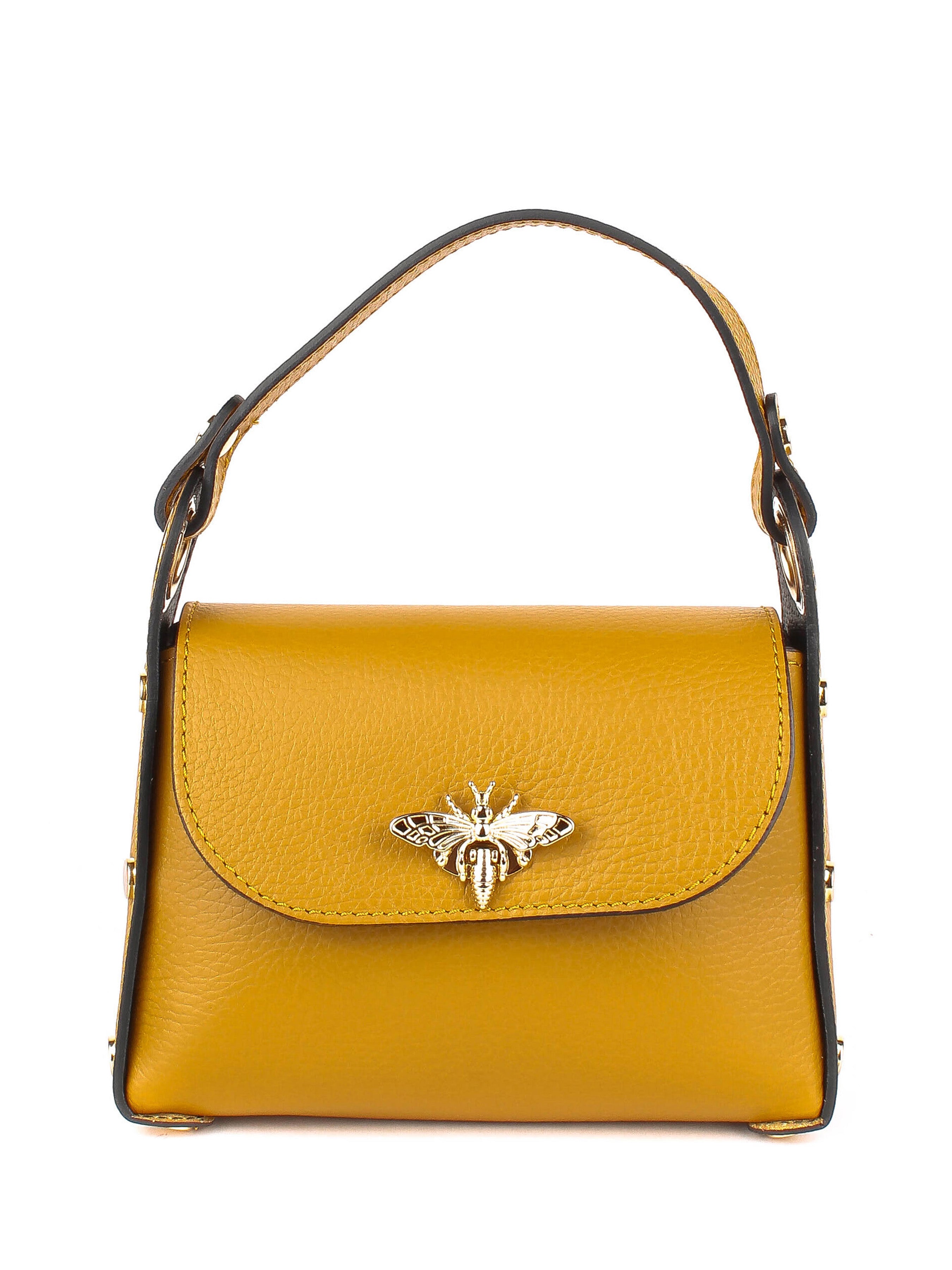 Bolso de mano de piel italiana Amarillo 8822-55-32
