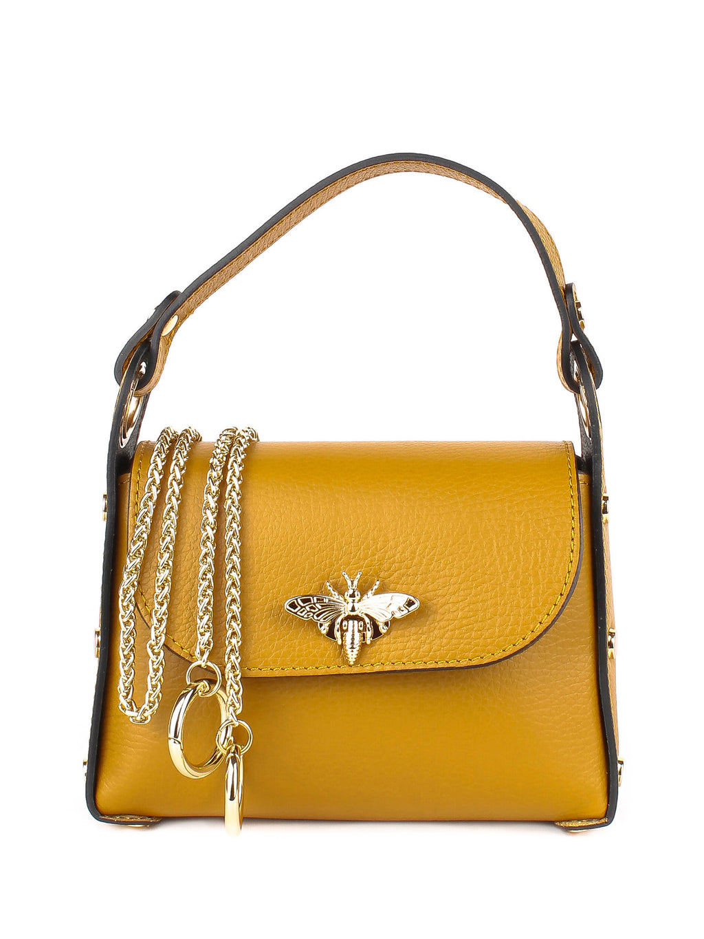 Bolso de mano de piel italiana Amarillo 8822-55-32