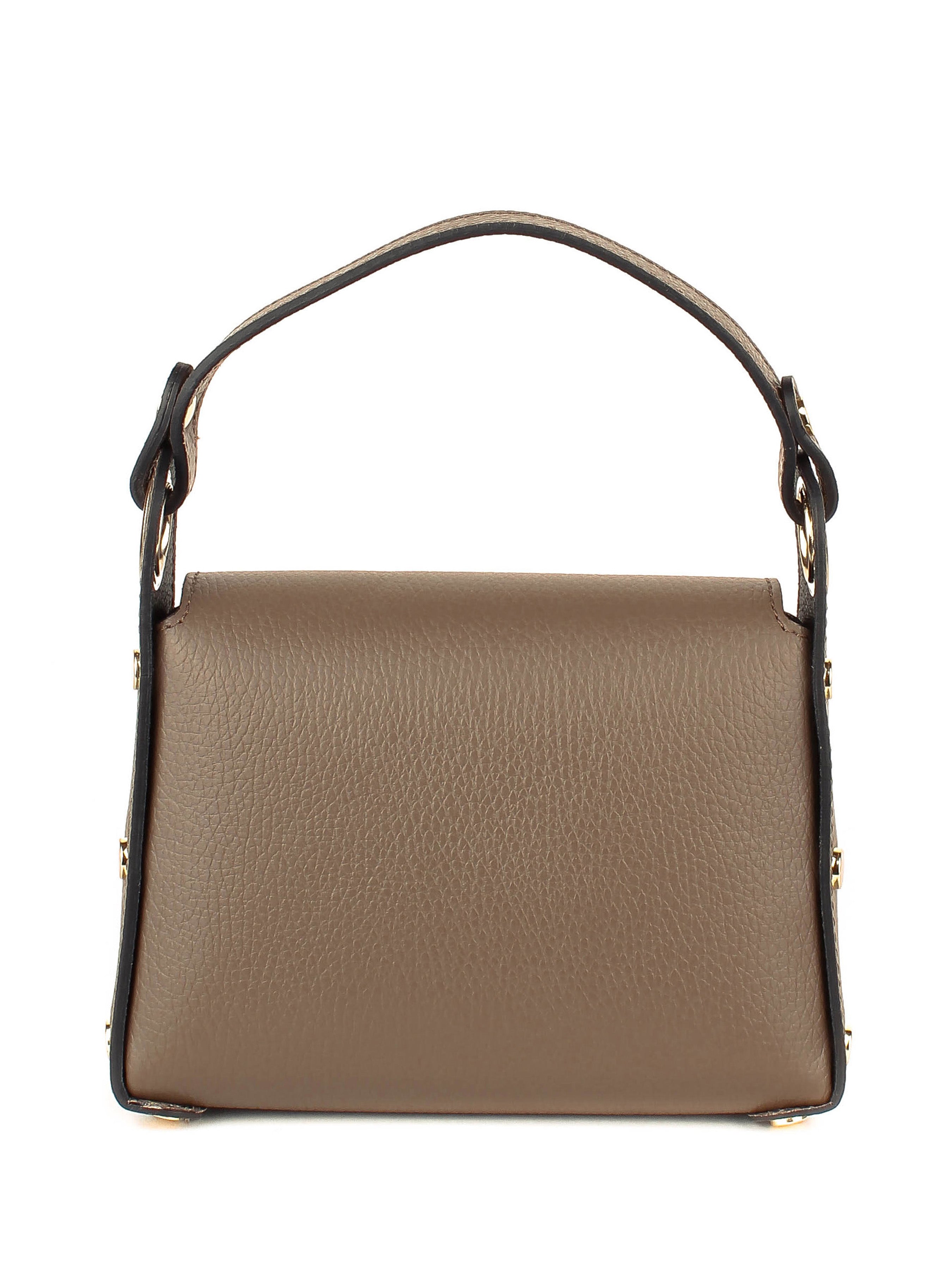 Bolso de mano de piel italiana Gris, Marrón 8822-104-32