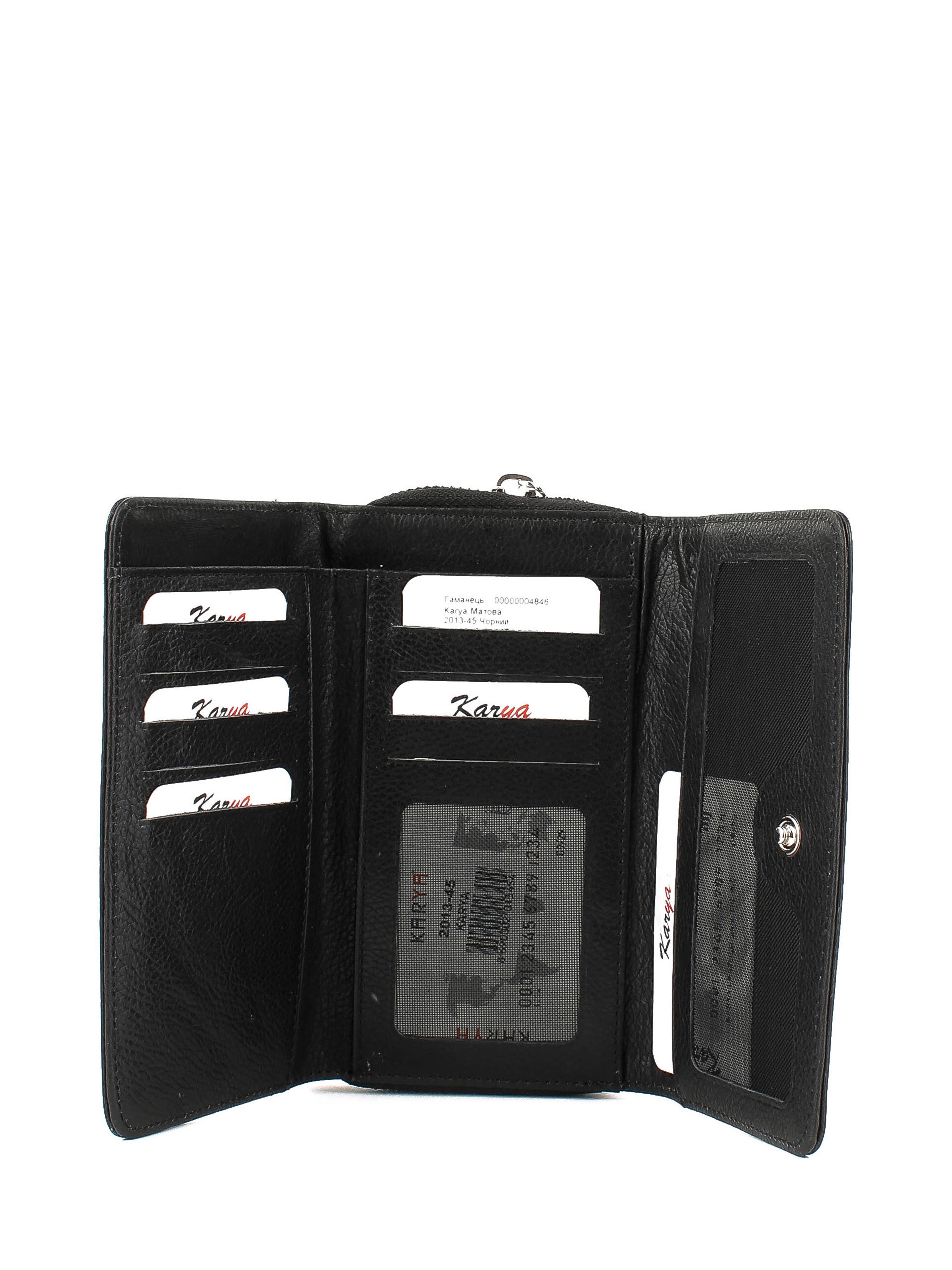 Cartera de piel italiana Negro 2013-45