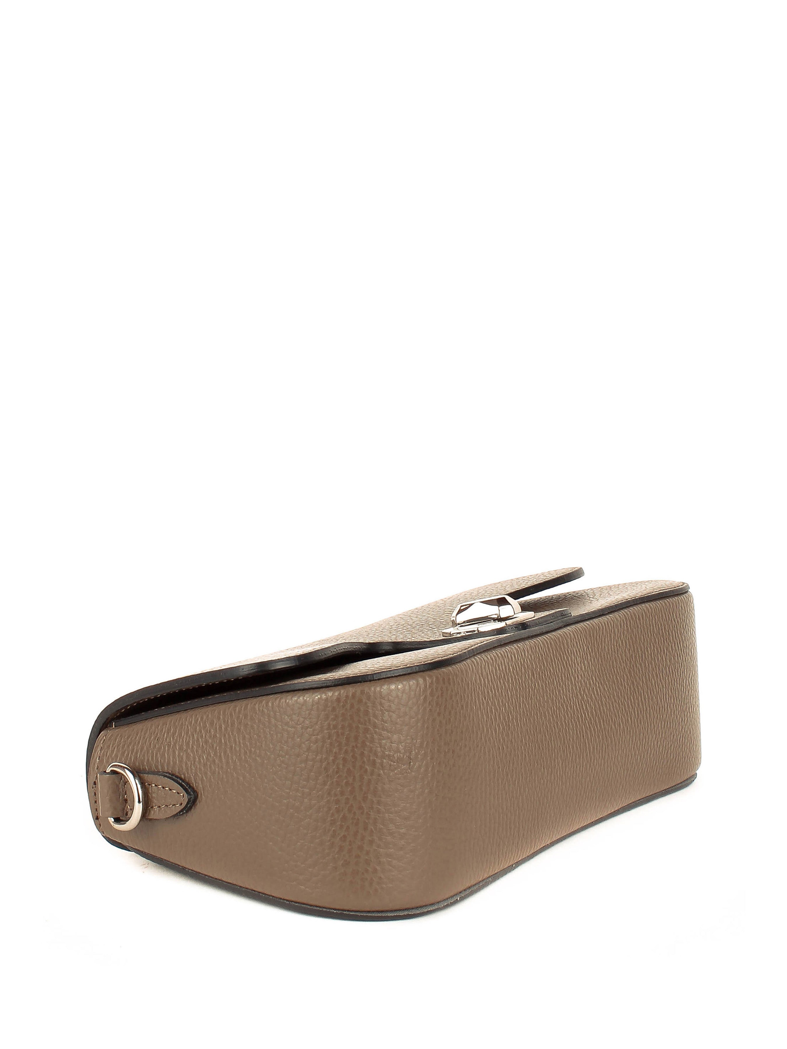 Bandolera de piel italiana Gris, Marrón 1100-104-32