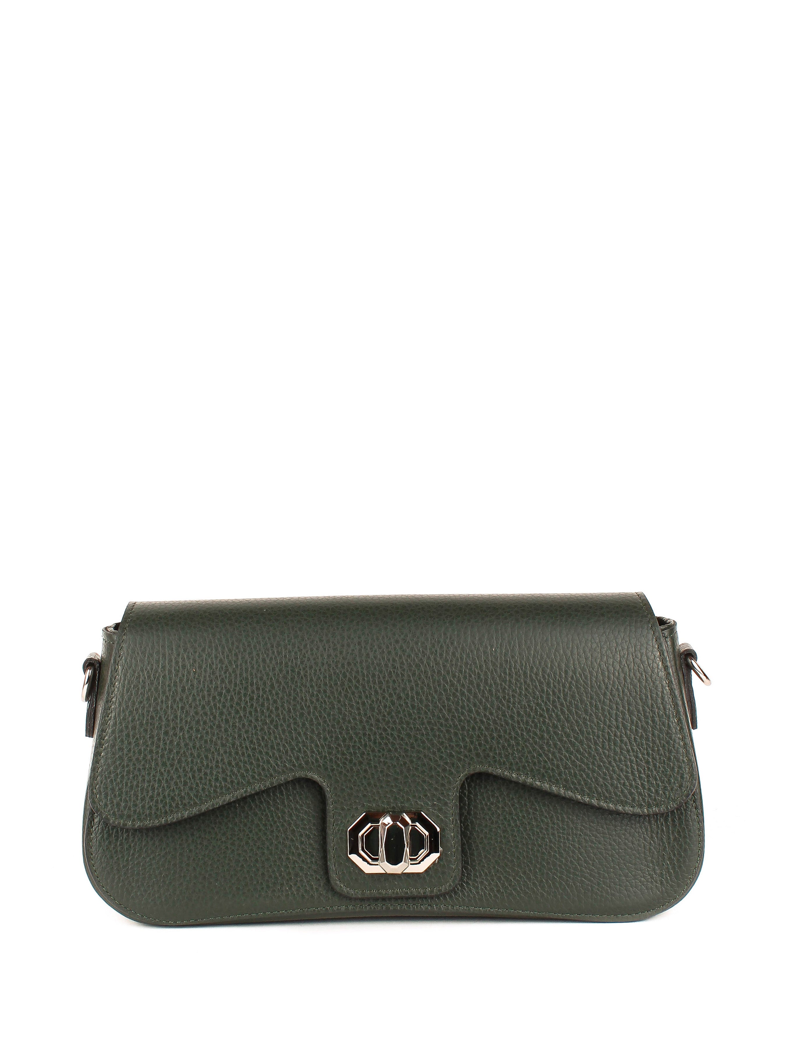 Bandolera de piel italiana Verde 1100-64-32