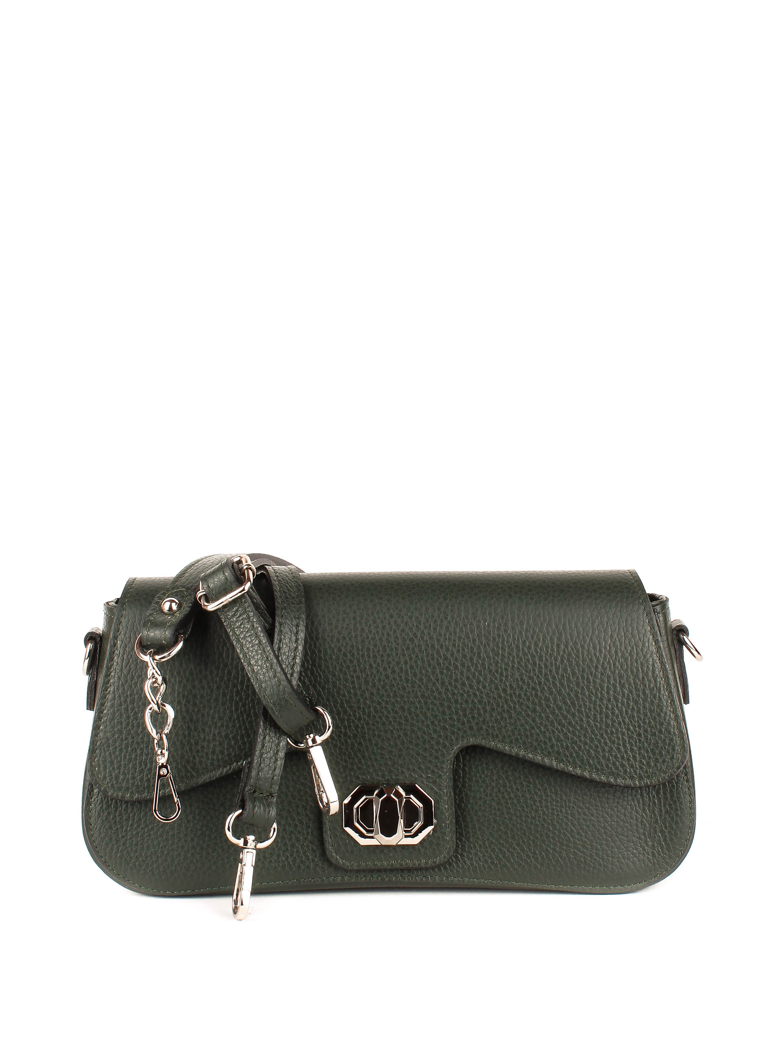 Bandolera de piel italiana Verde 1100-64-32