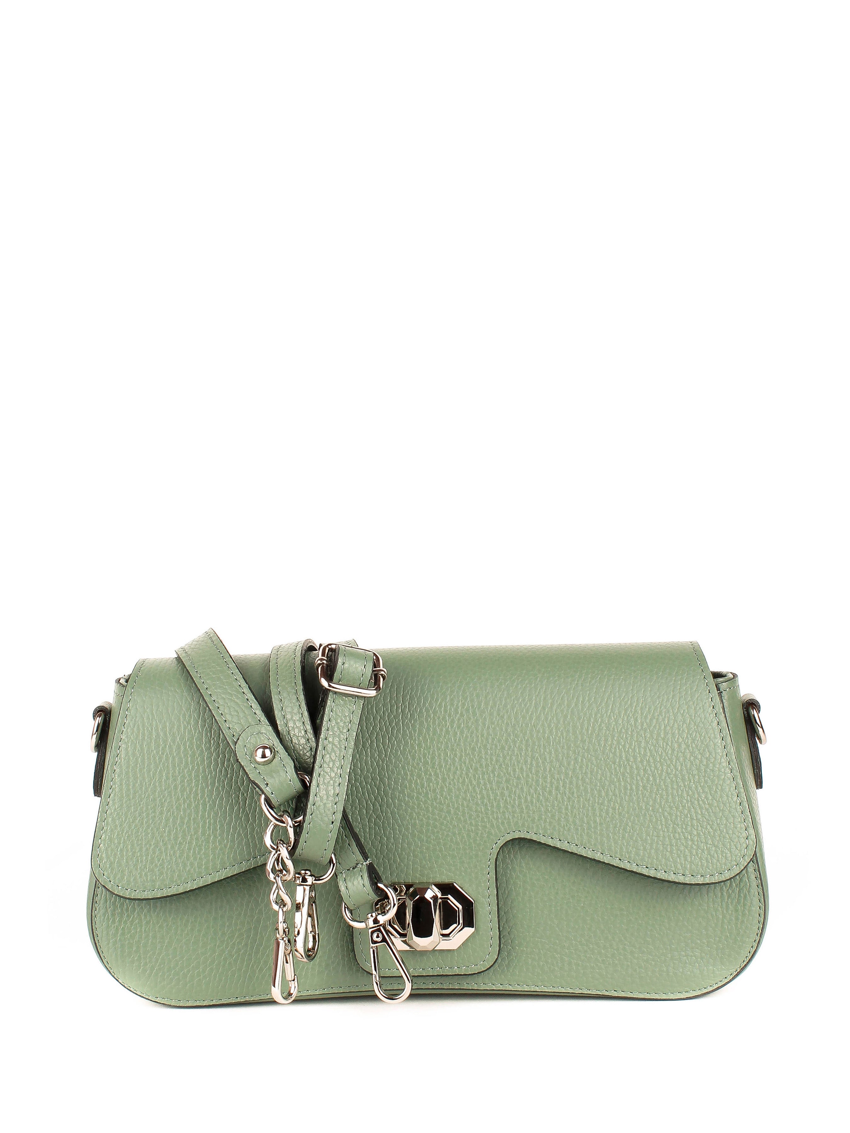 Bandolera de piel italiana Verde 1100-81-32