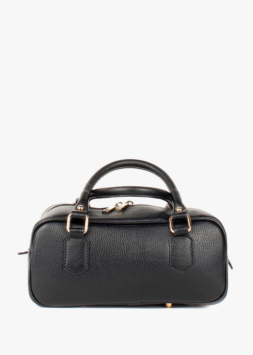 Bolso de hombro de piel italiana Negro 6890-05-32