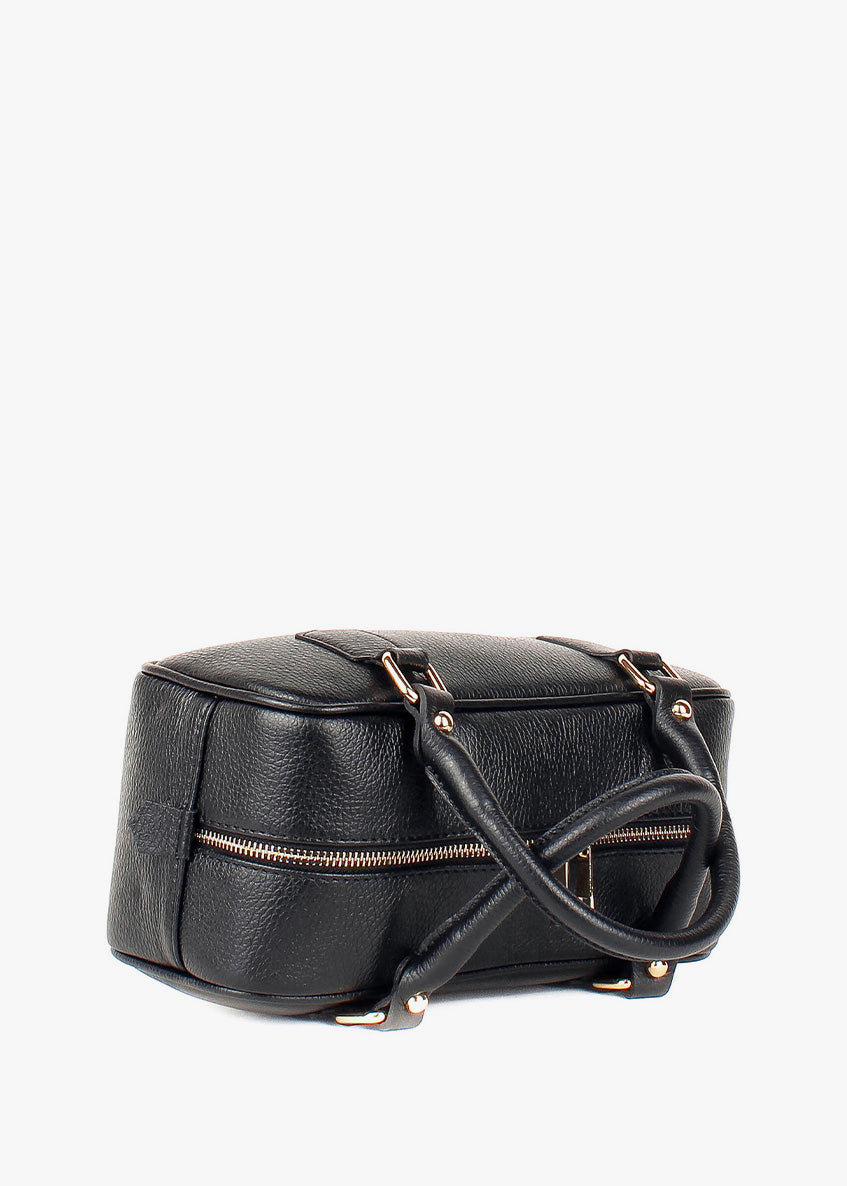 Bolso de hombro de piel italiana Negro 6890-05-32