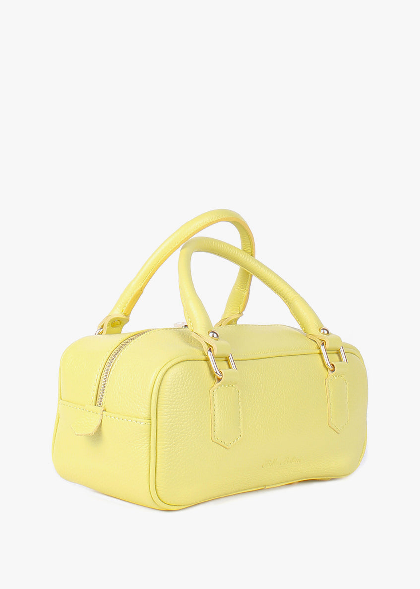 Bolso de hombro de piel italiana Amarillo 6890-15-32