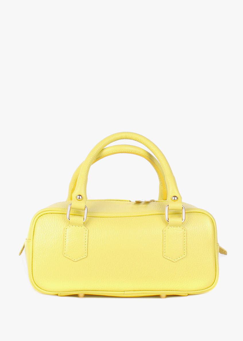 Bolso de hombro de piel italiana Amarillo 6890-15-32