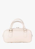 Bolso de hombro de piel italiana Beige 6890-11-32