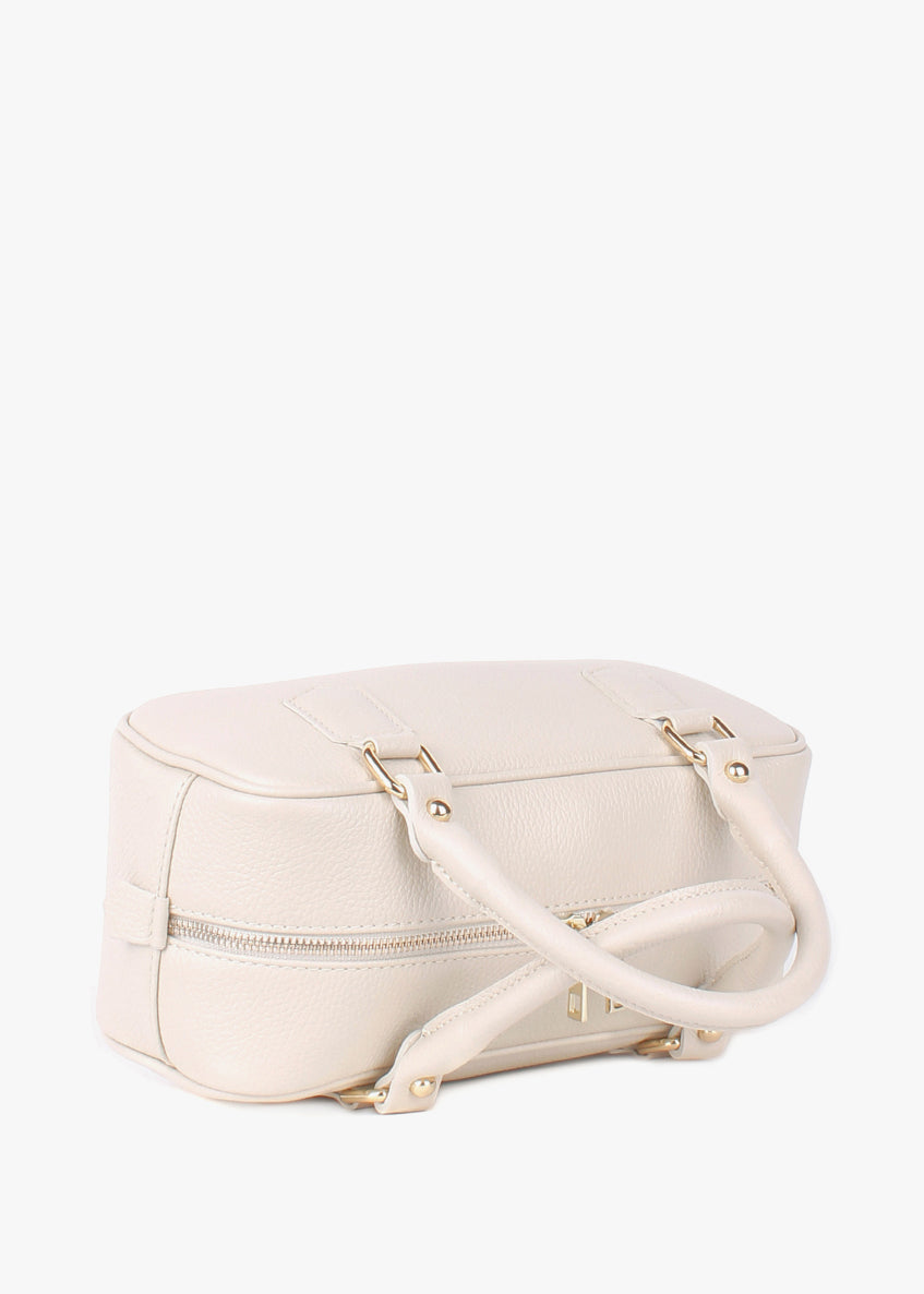 Bolso de hombro de piel italiana Beige 6890-11-32