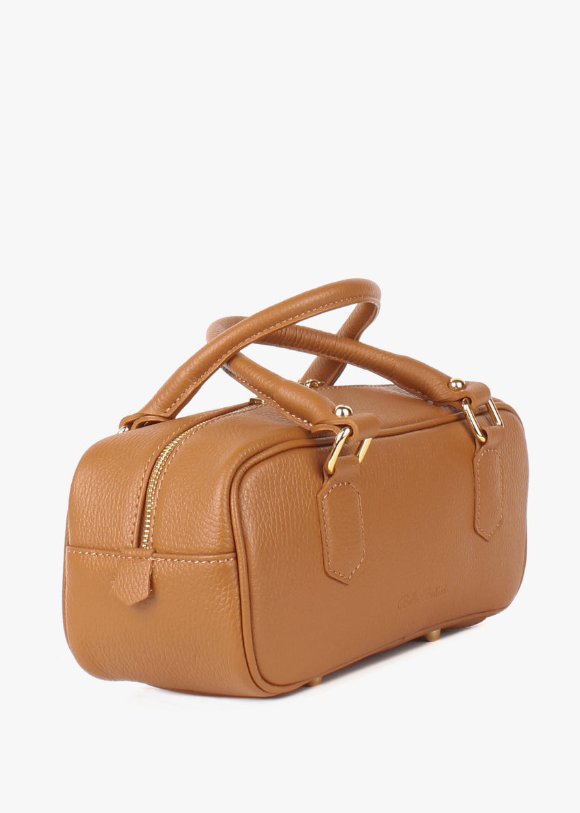 Bolso de hombro de piel italiana Rojo 6890-45-32