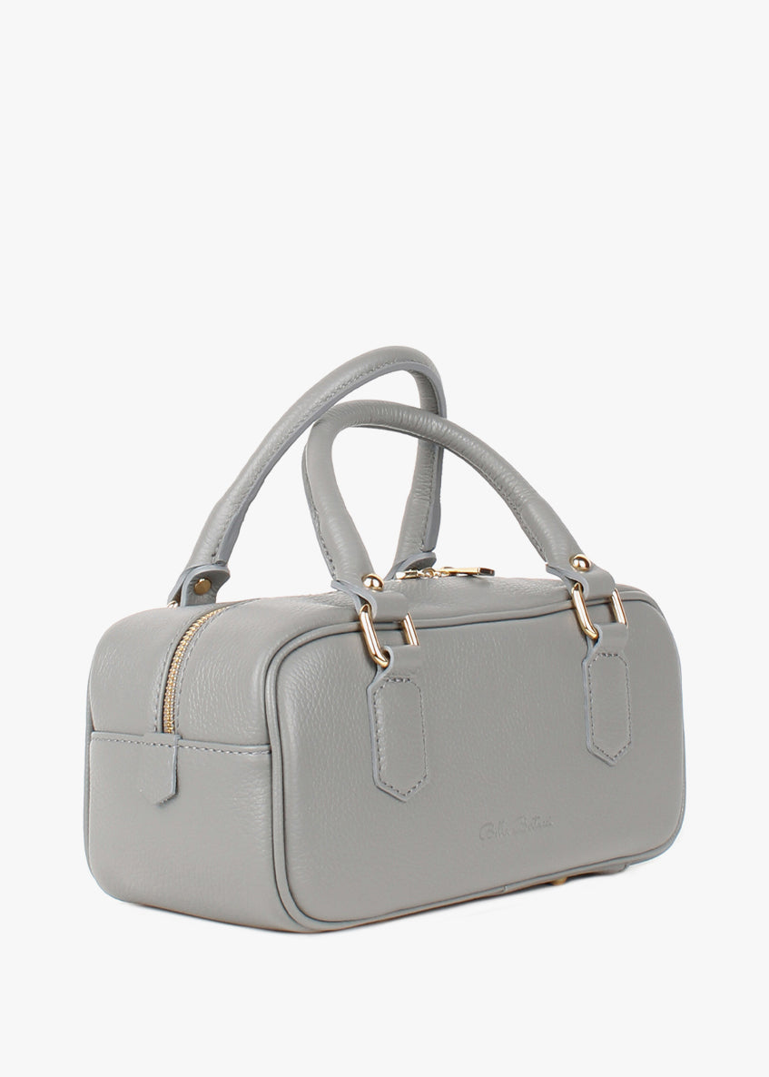 Bolso de hombro de piel italiana Gris 6890-18-32