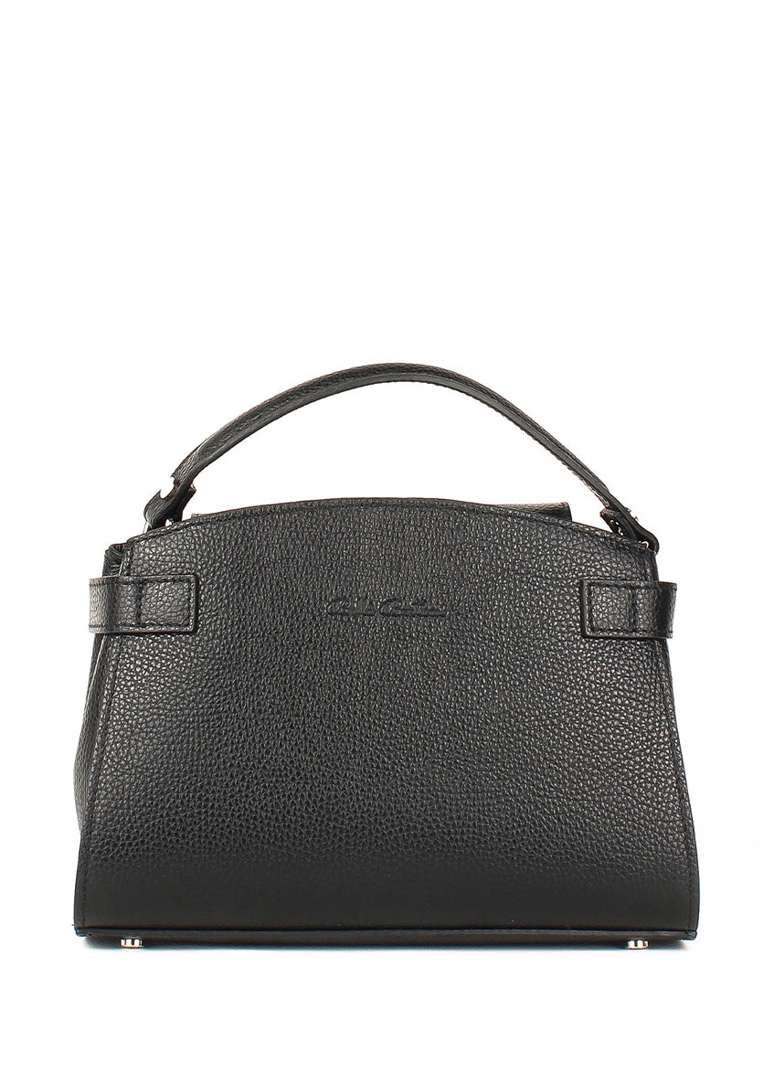 Bolso de mano de piel italiana Negro 8055-05-32