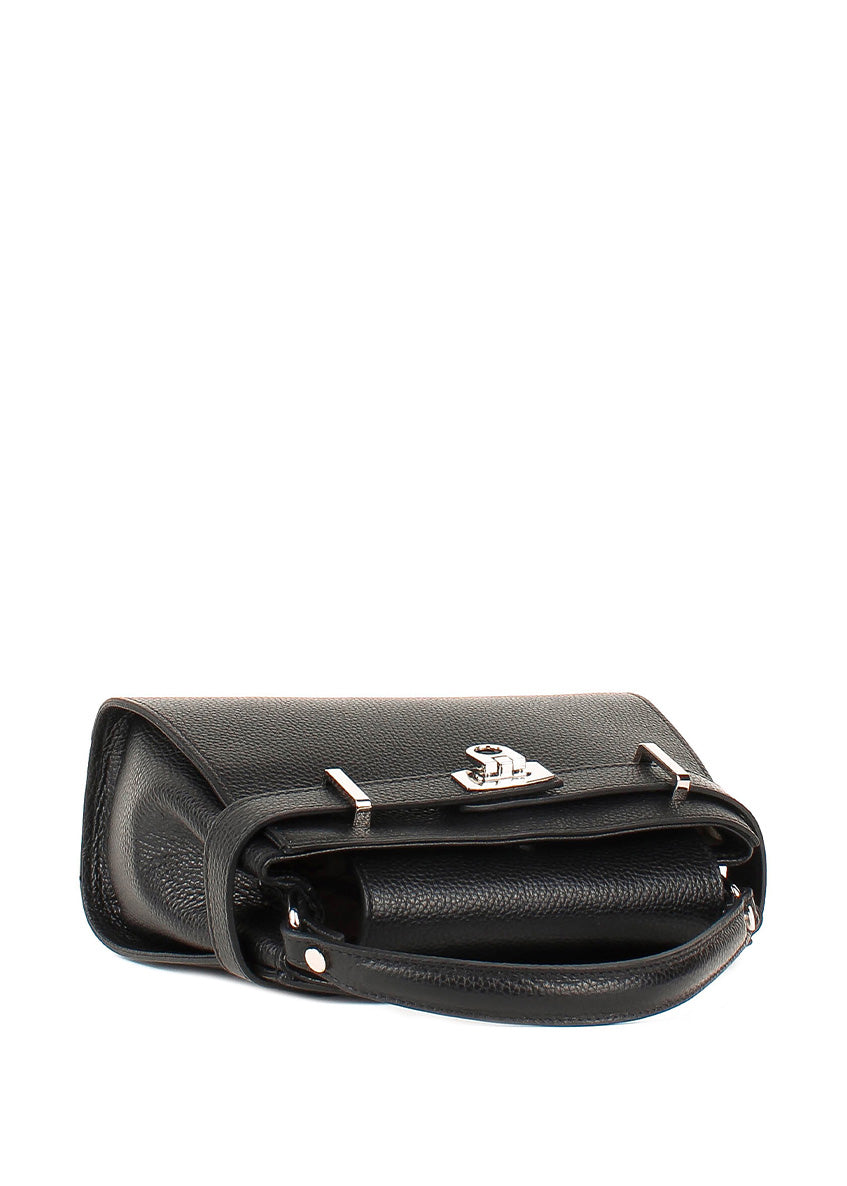 Bolso de mano de piel italiana Negro 8055-05-32
