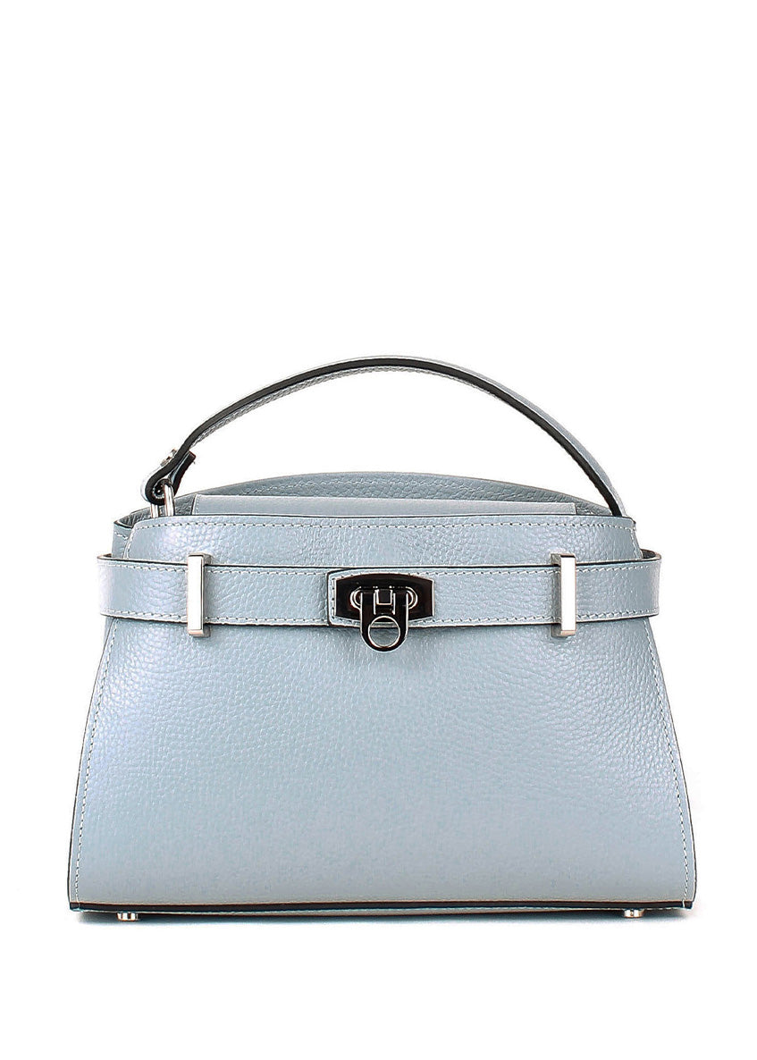 Bolso de mano de piel italiana Блакитний 8055-17-32