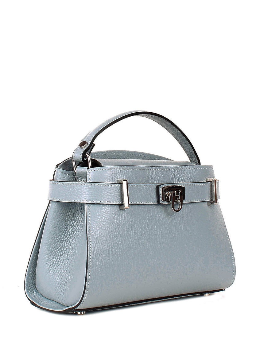 Bolso de mano de piel italiana Блакитний 8055-17-32