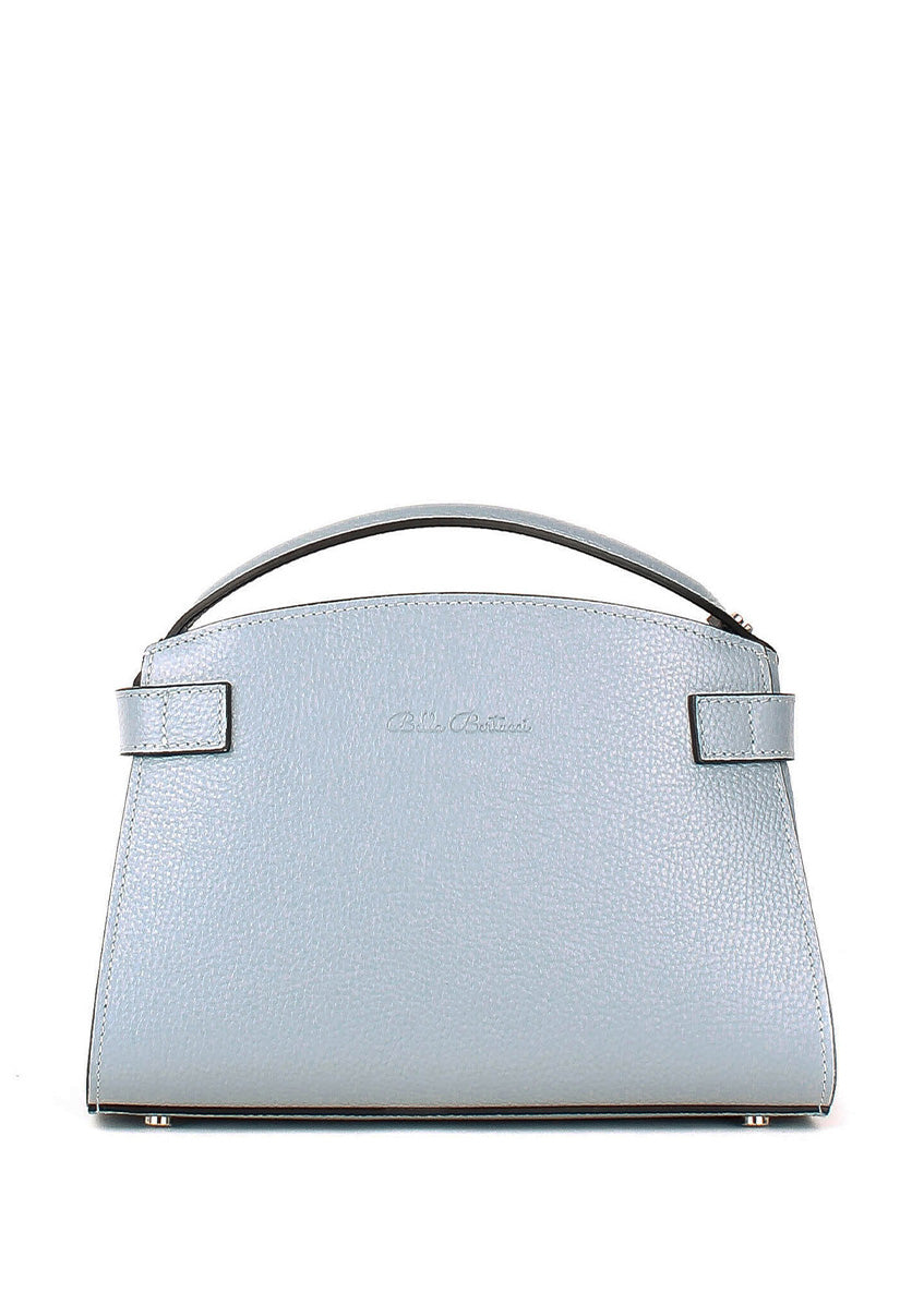 Bolso de mano de piel italiana Блакитний 8055-17-32