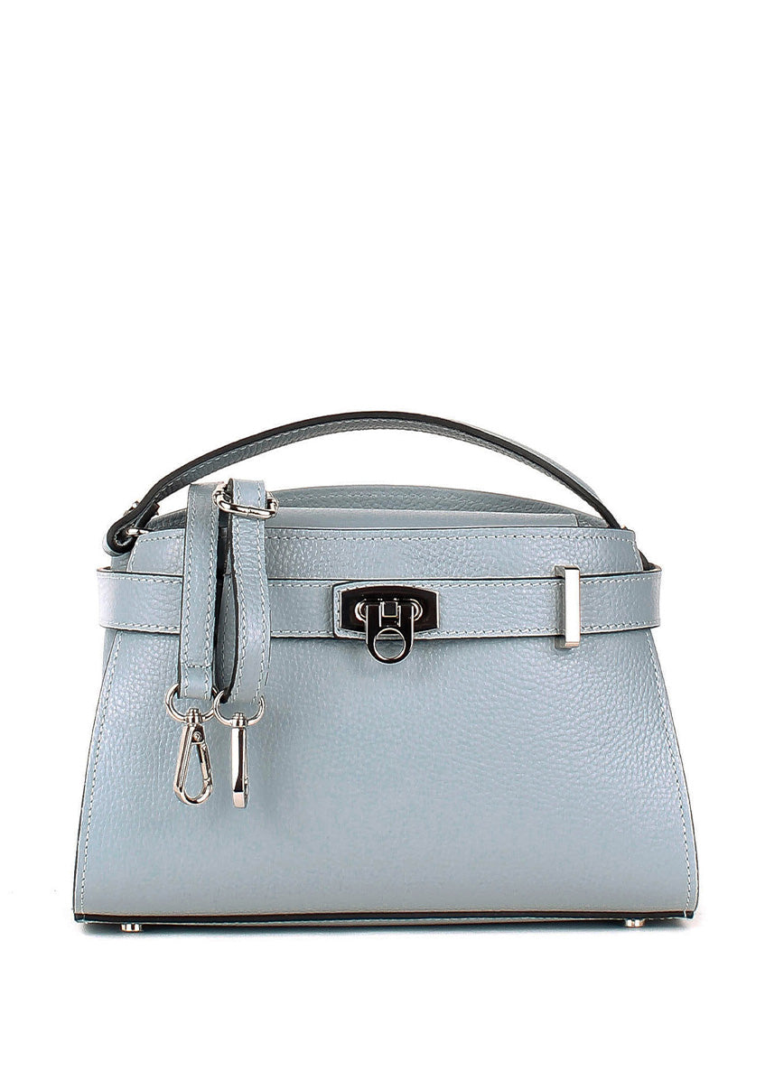 Bolso de mano de piel italiana Блакитний 8055-17-32